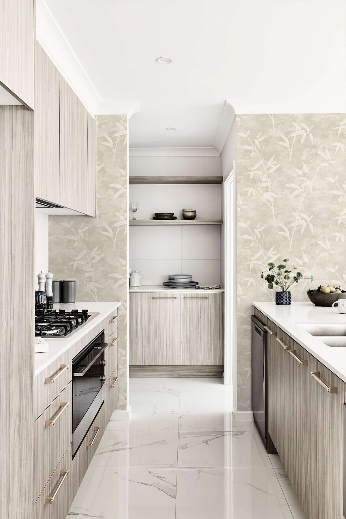 Seabrook Japandi Style Honshu Bamboo Wallpaper - Warmstone