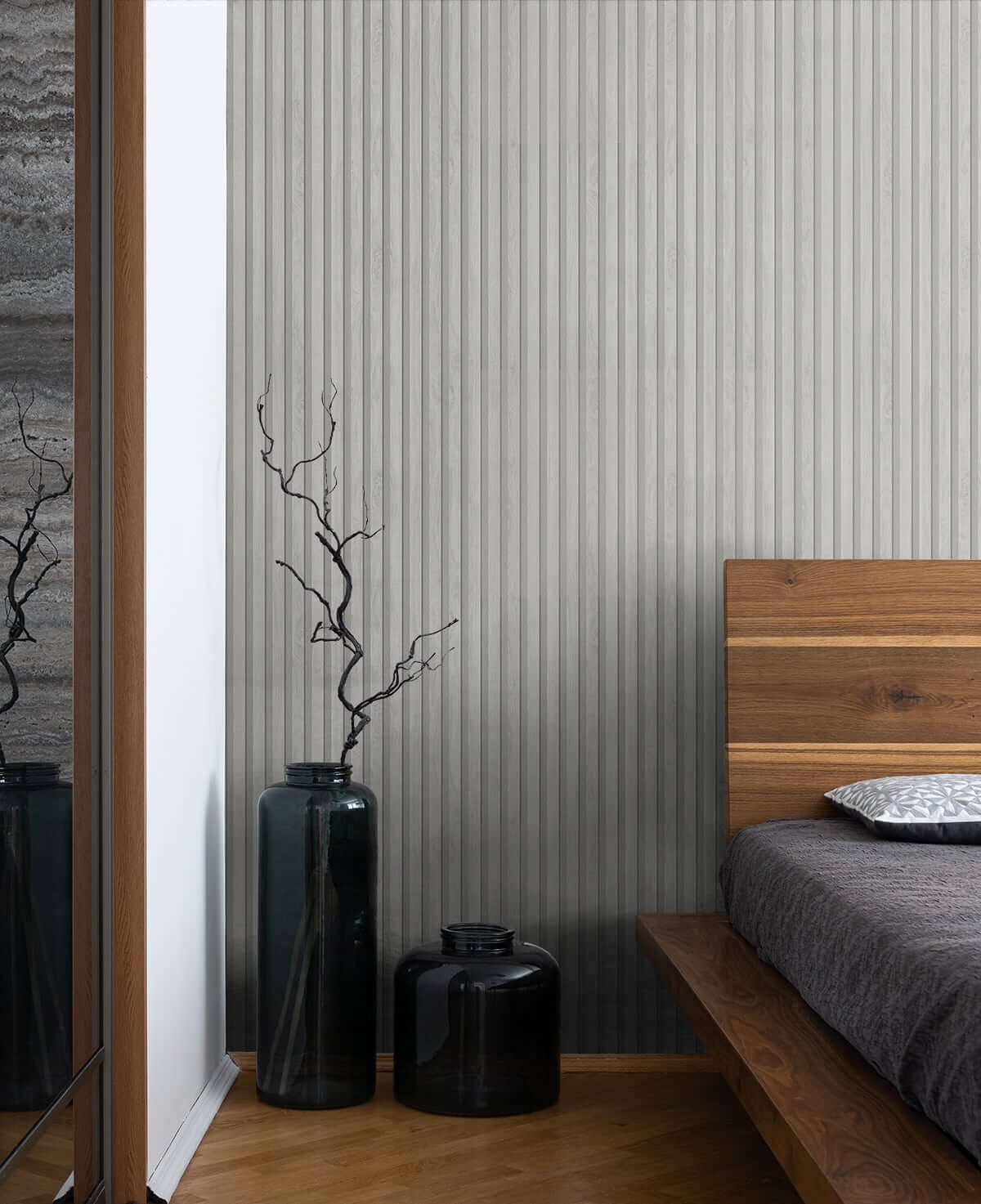 Seabrook Japandi Style Jun Wallpaper Sample - Pearl Grey