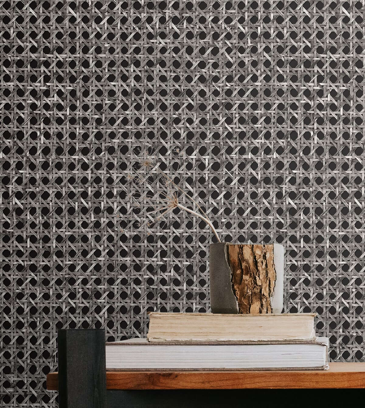 Seabrook Japandi Style Mika Wallpaper - Onyx