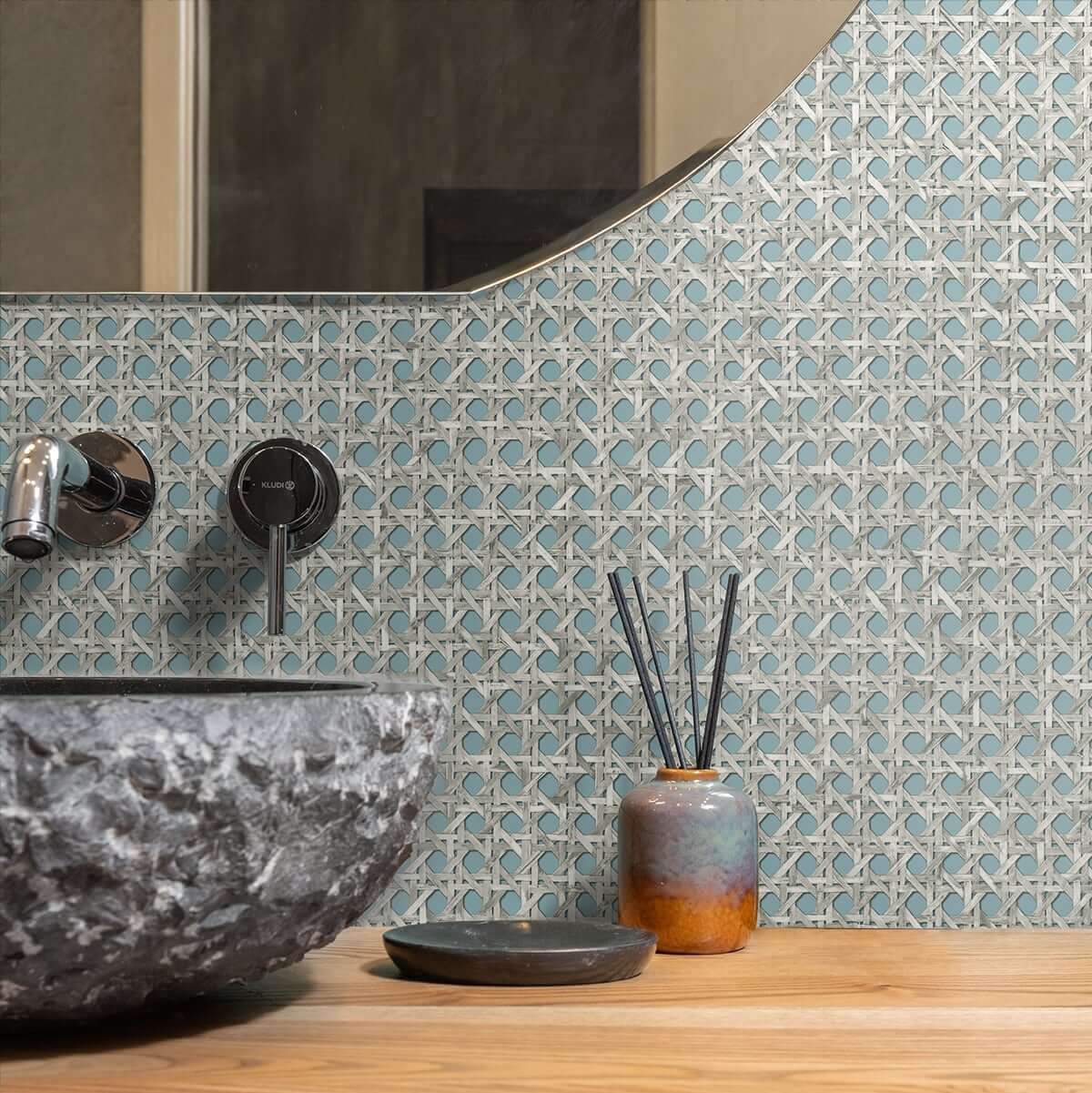 Seabrook Japandi Style Mika Wallpaper Sample - Oceanside