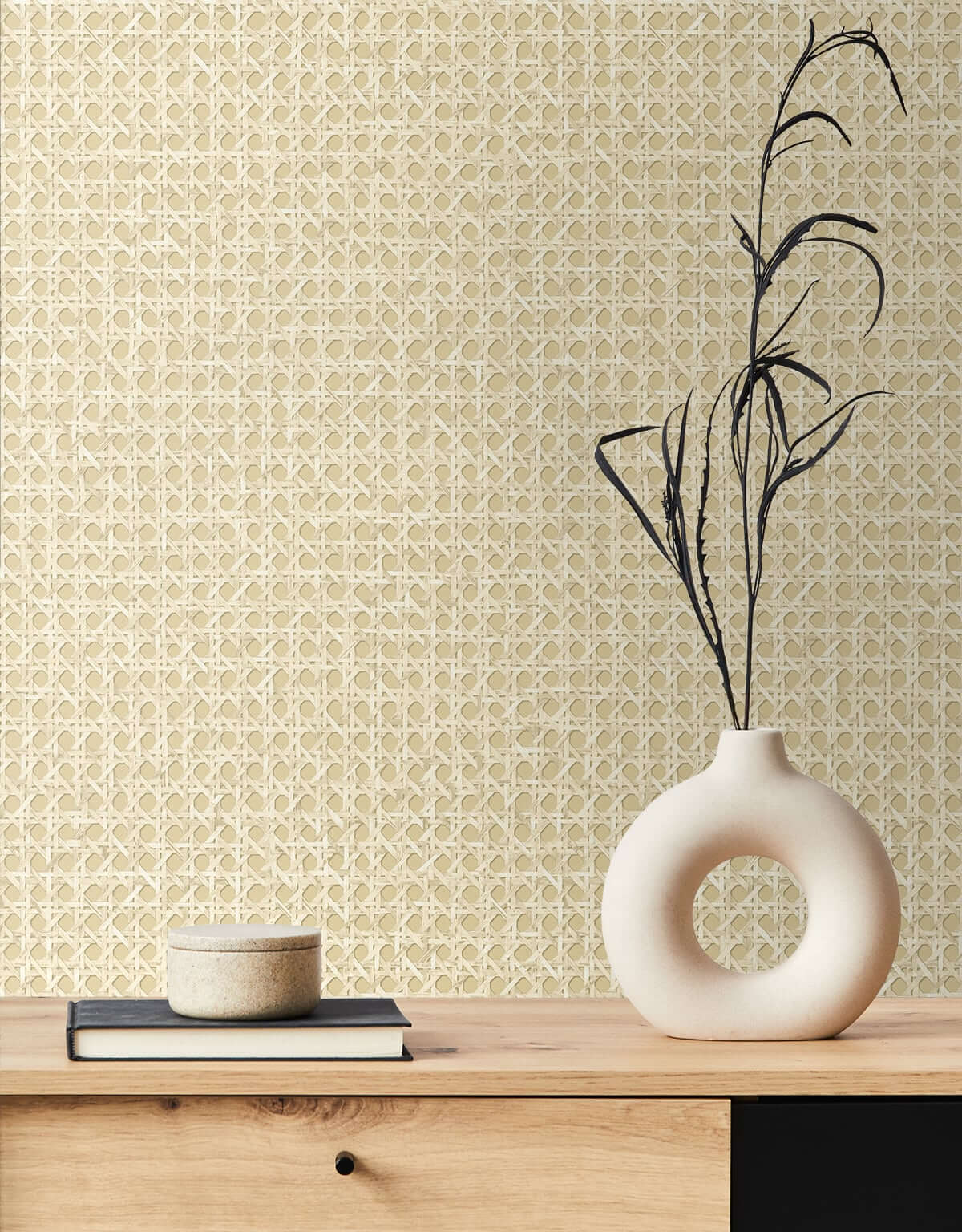 Seabrook Japandi Style Mika Wallpaper Sample - Wheat