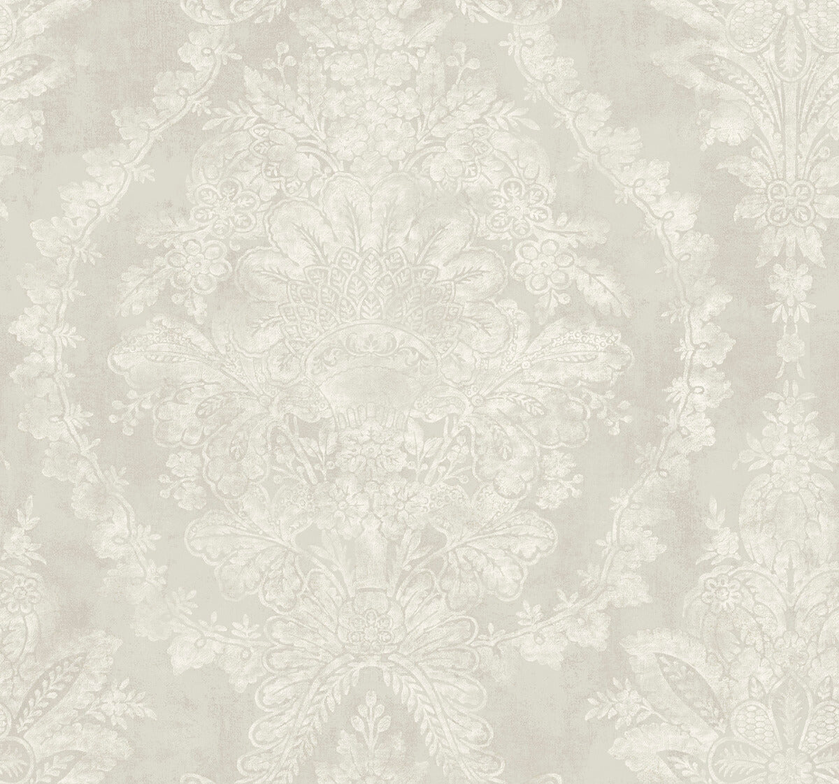 Ronald Redding 24 Karat Charleston Damask Wallpaper - Cream