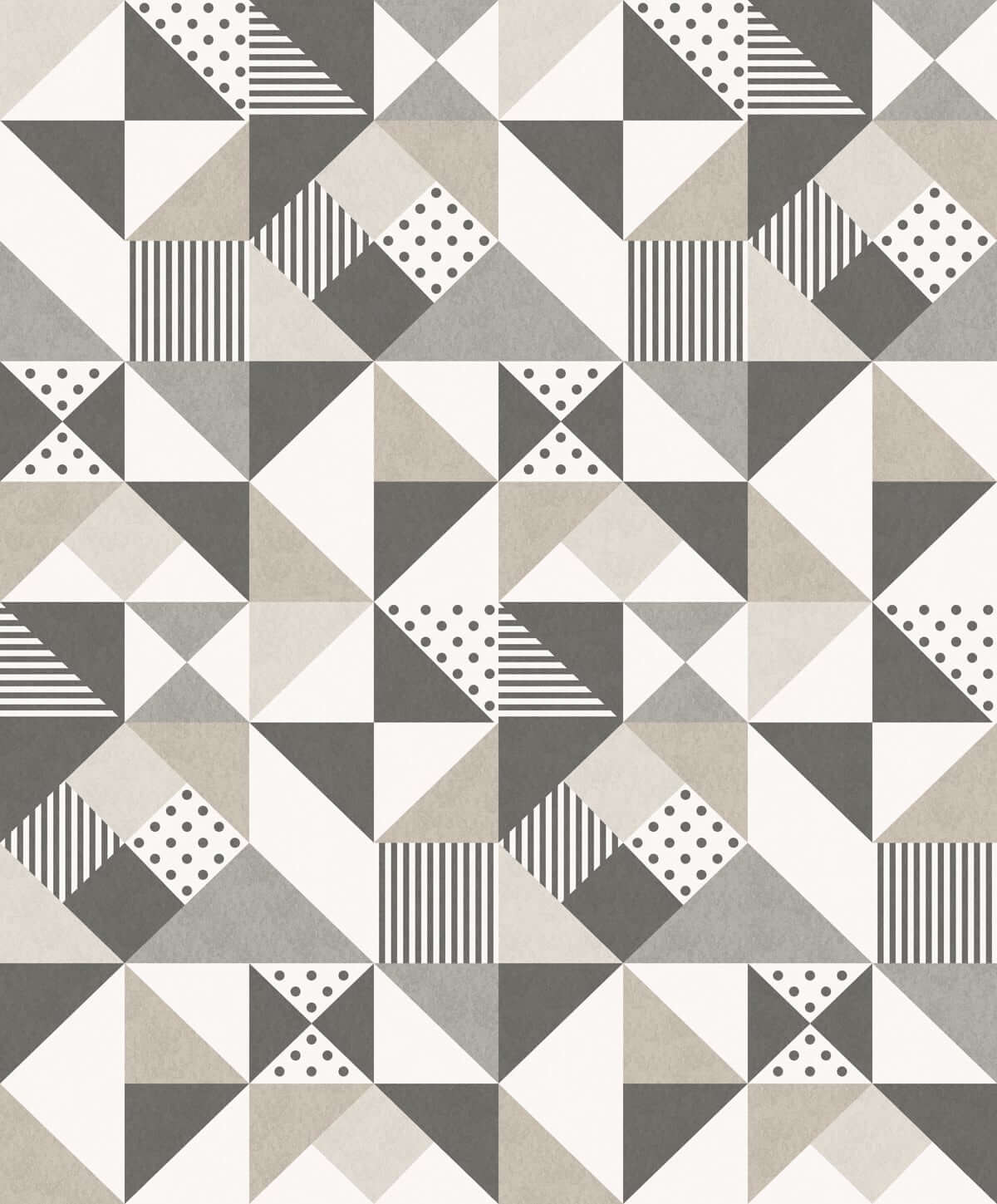 Seabrook Mondrian Lozenge Wallpaper - Steel & Pavestone