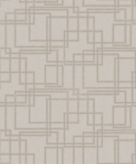 Seabrook Mondrian Bauhaus Wallpaper - Warm Grey