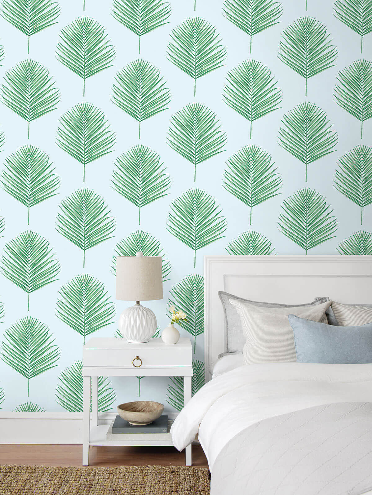 Lillian August Maui Palm Peel & Stick Wallpaper Sample - Celeste Jade
