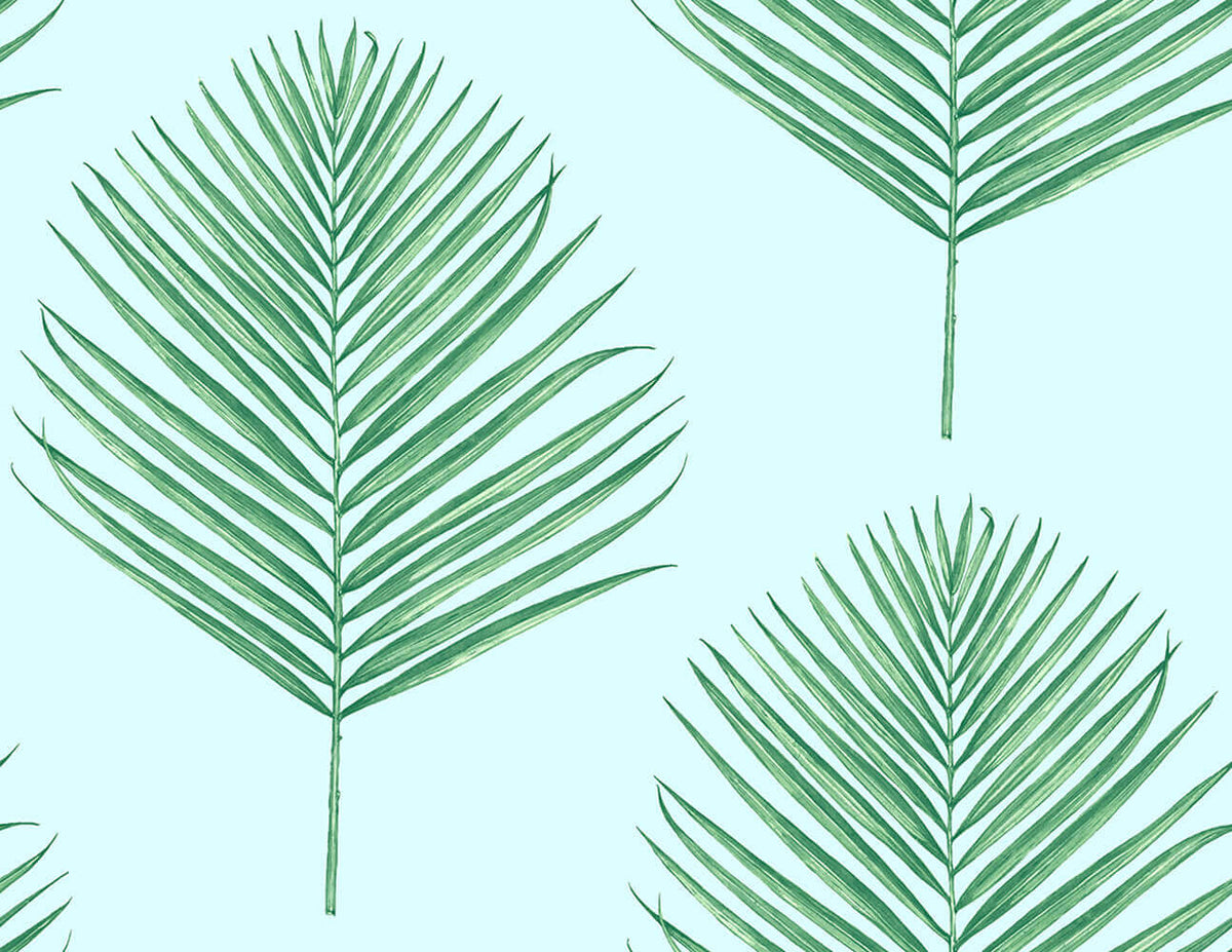 Lillian August Maui Palm Peel & Stick Wallpaper Sample - Celeste Jade