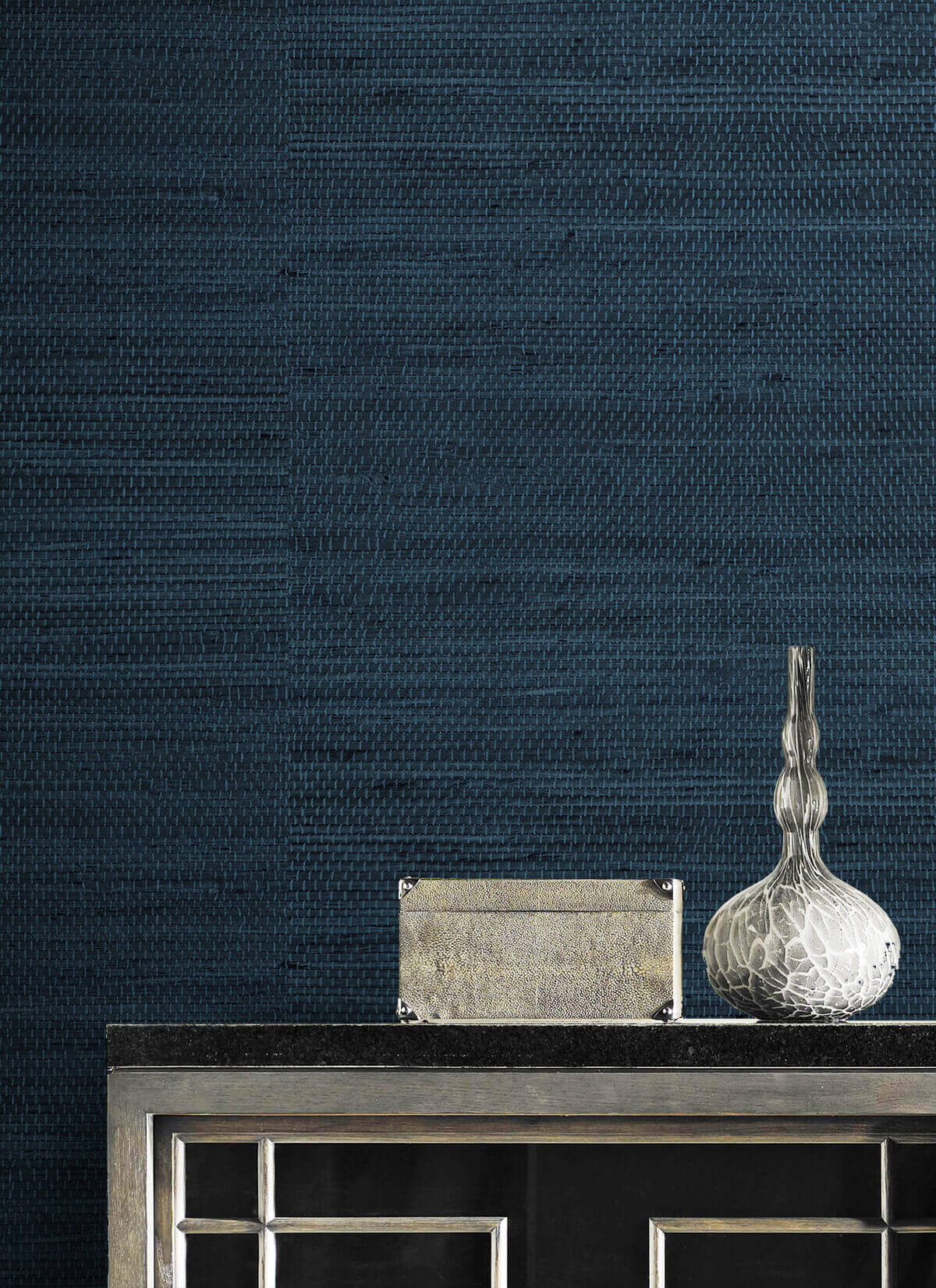 Lillian August Faux Weave Peel & Stick Wallpaper - Coastal Blue
