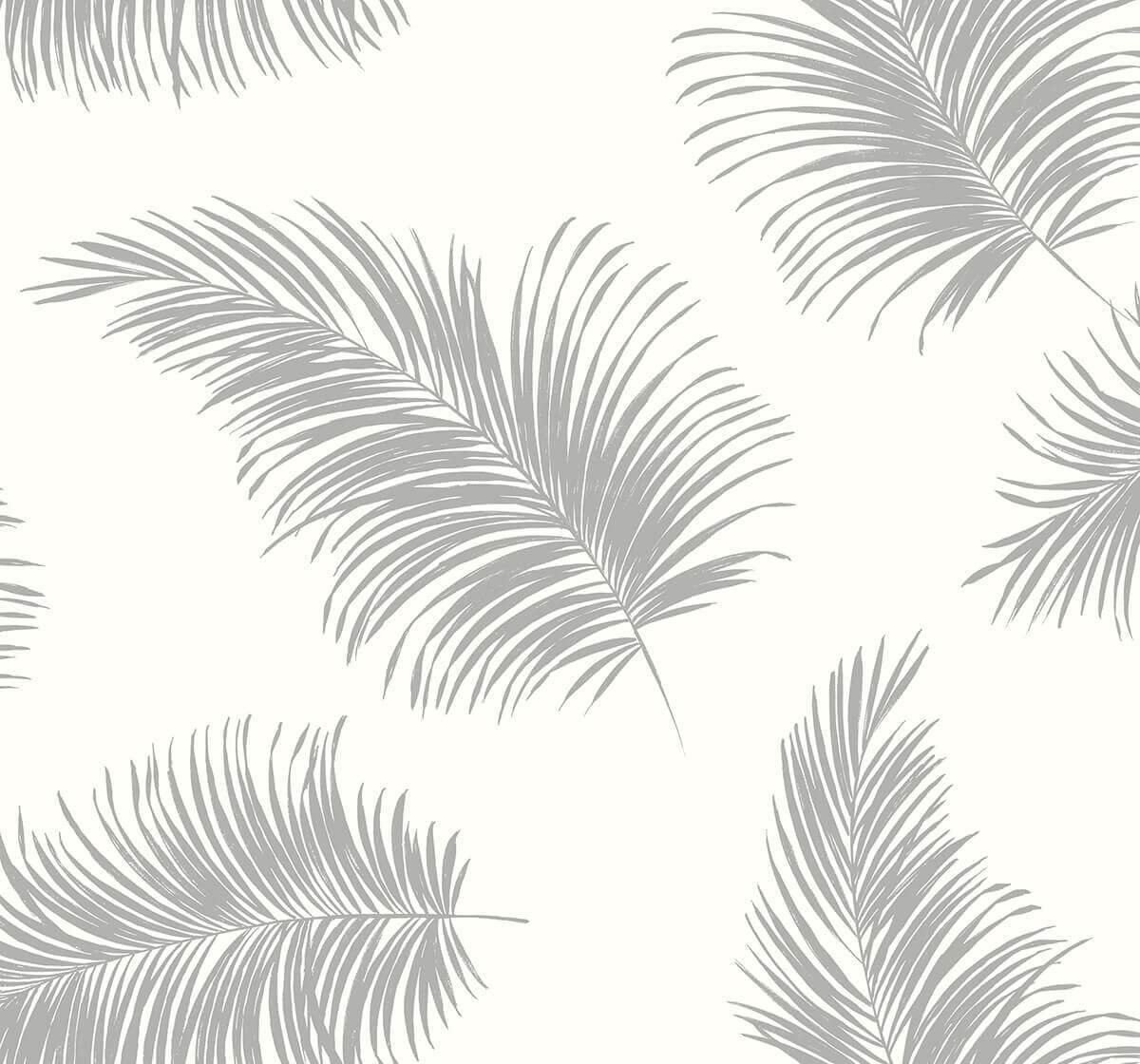 Lillian August Tossed Palm Peel & Stick Wallpaper - Alloy Gray