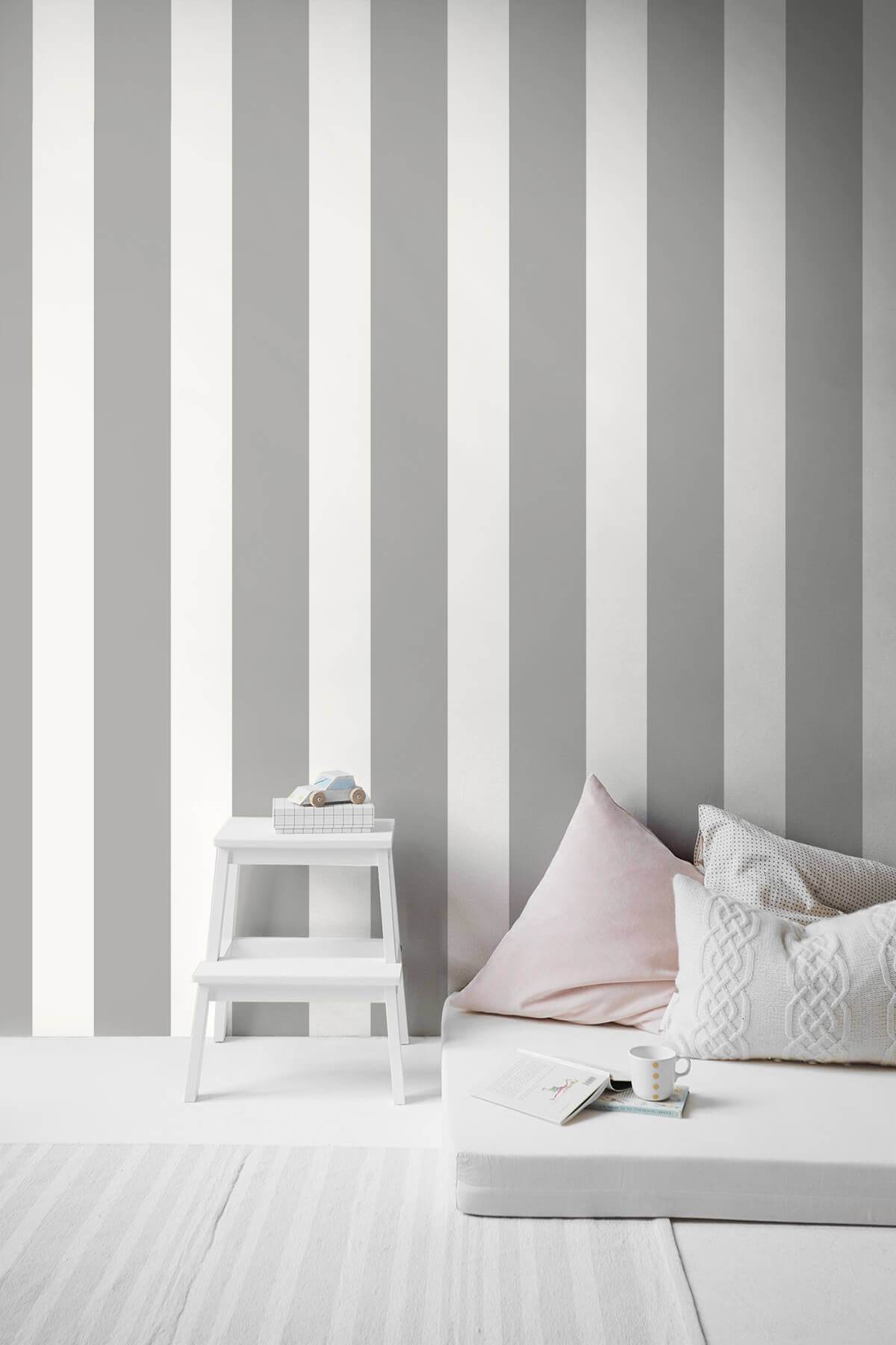 Lillian August Designer Stripe Peel & Stick Wallpaper - Argos Grey