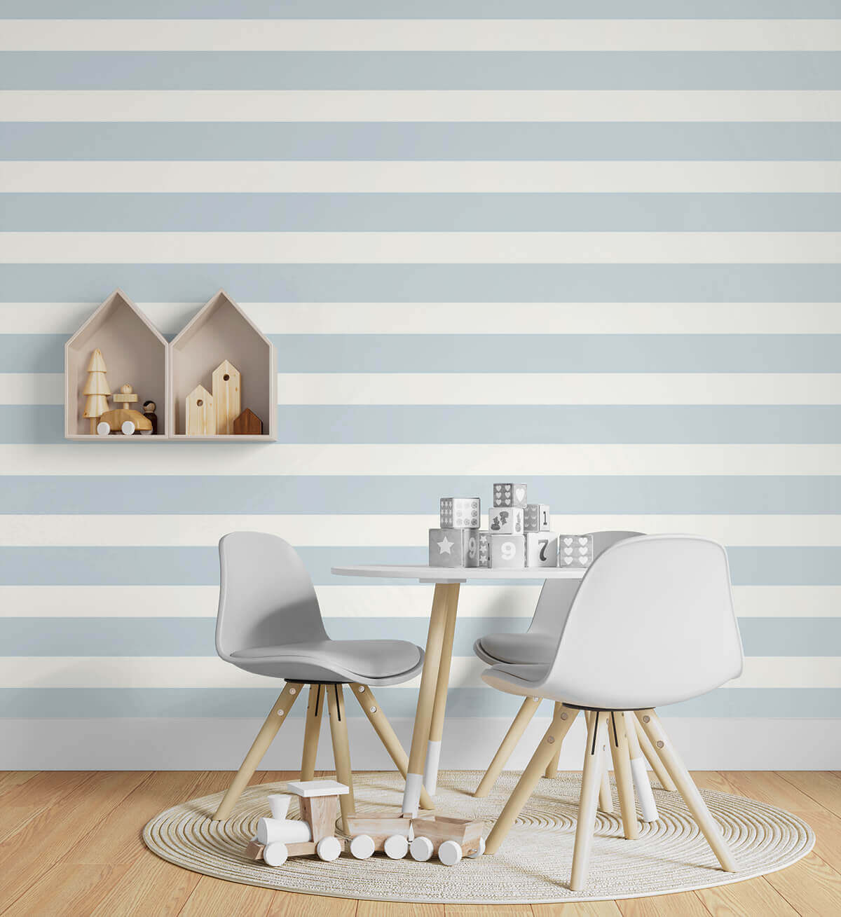 Lillian August Designer Stripe Peel & Stick Wallpaper - Hampton Blue