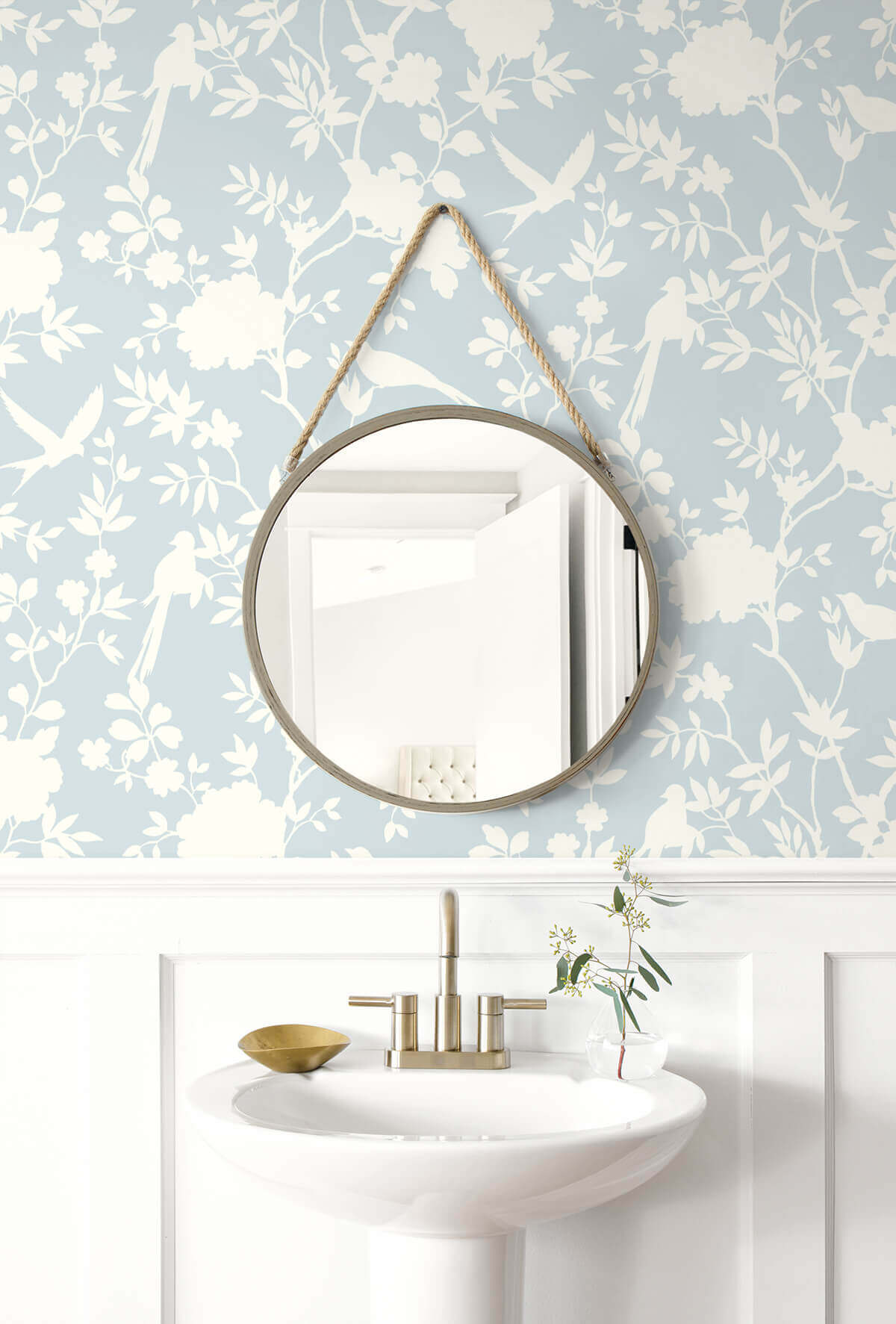 Lillian August Mono Toile Peel & Stick Wallpaper Sample - Hampton Blue