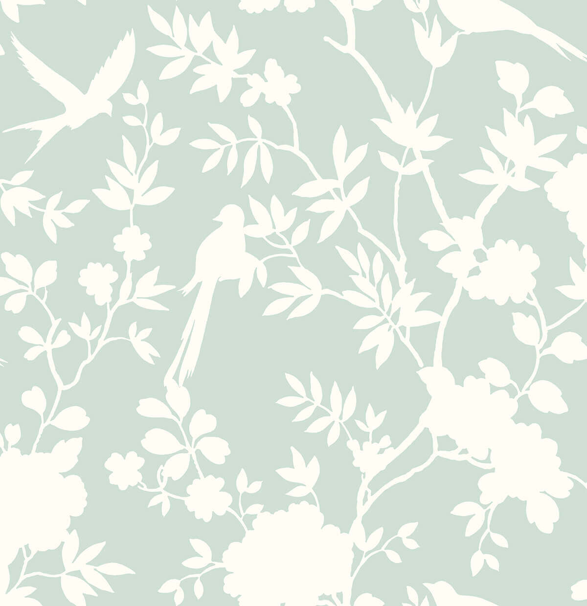 Lillian August Mono Toile Peel & Stick Wallpaper Sample - Seaglass