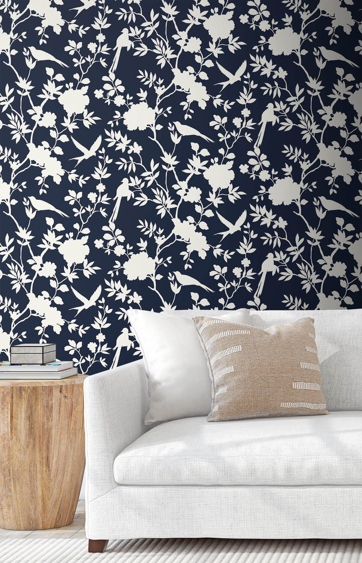 Lillian August Mono Toile Peel & Stick Wallpaper Sample - Midnight Blue