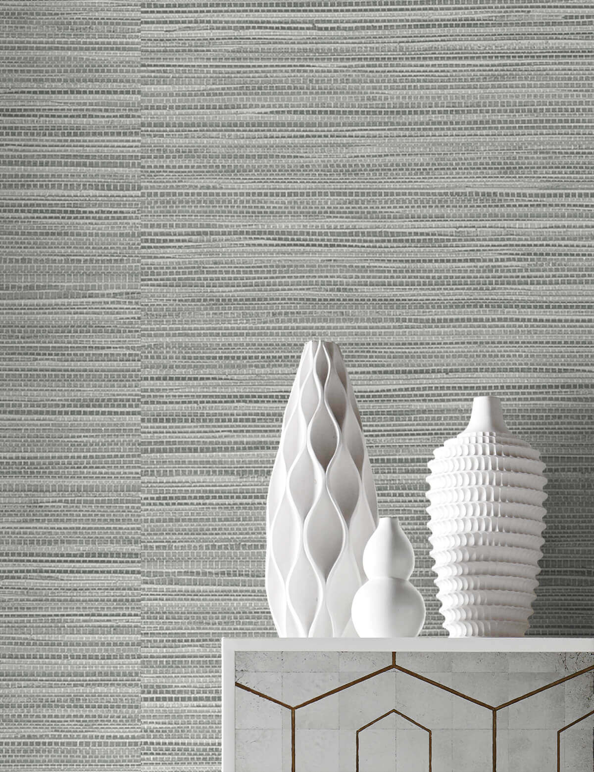 Lillian August Faux Grasscloth Peel & Stick Wallpaper - Gray