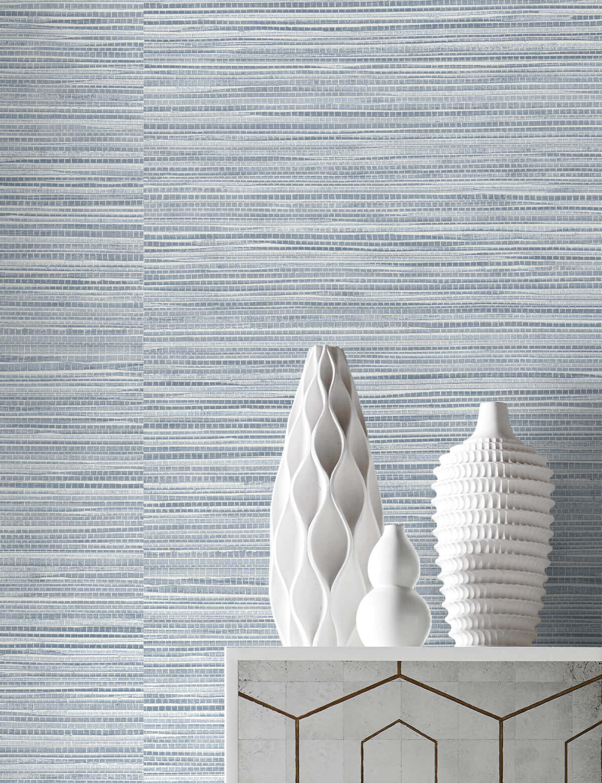 Lillian August Faux Grasscloth Peel & Stick Wallpaper Sample - Sea Breeze