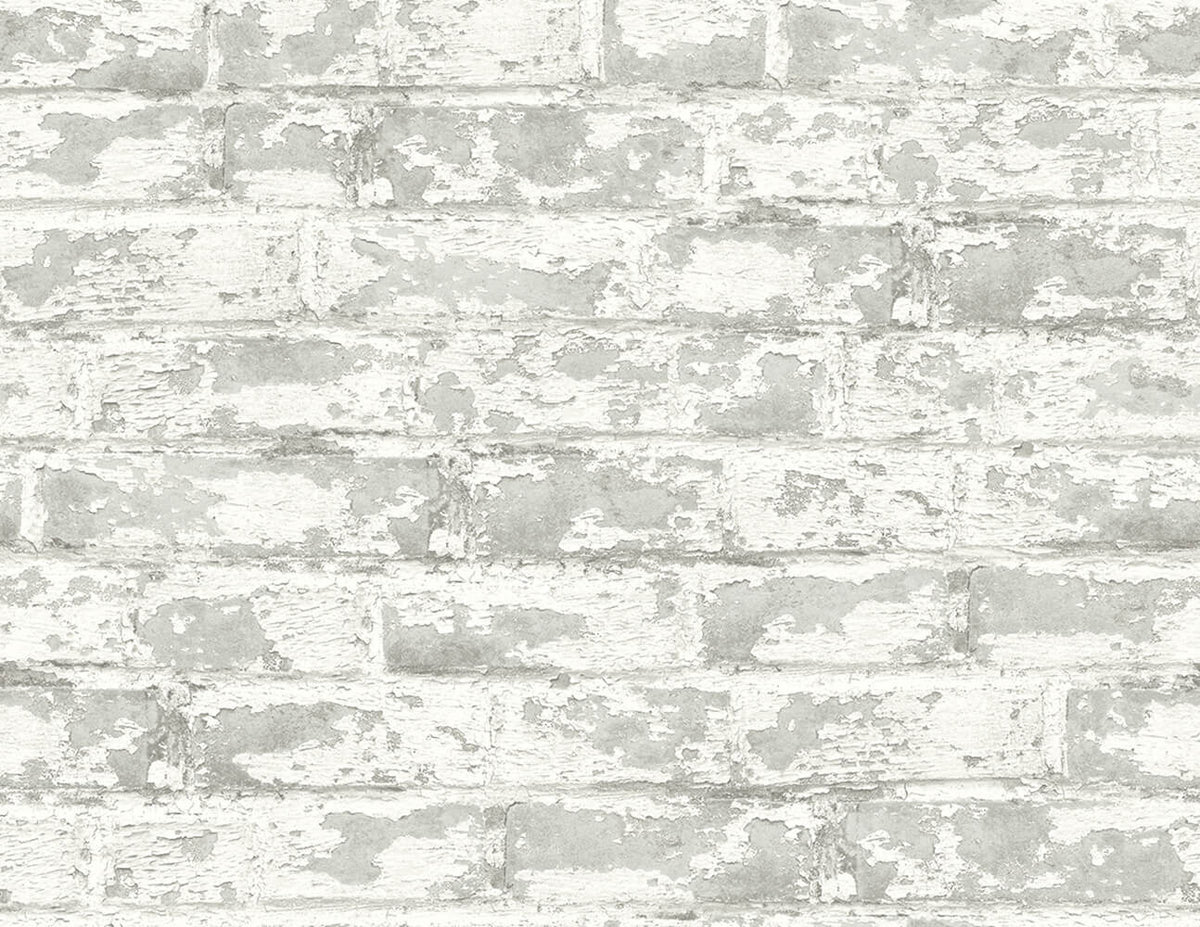 Lillian August Soho Brick Peel & Stick Wallpaper Sample - Gray