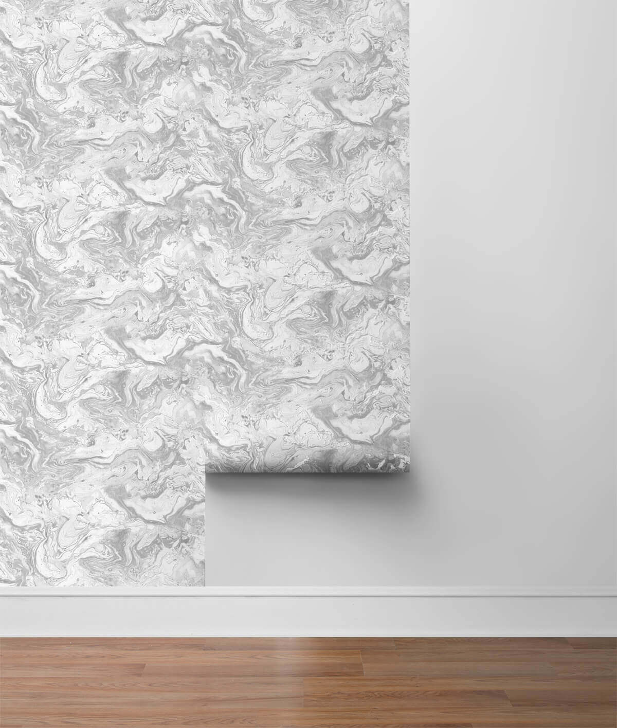 Lillian August Faux Marble Peel & Stick Wallpaper - Calcutta Silver