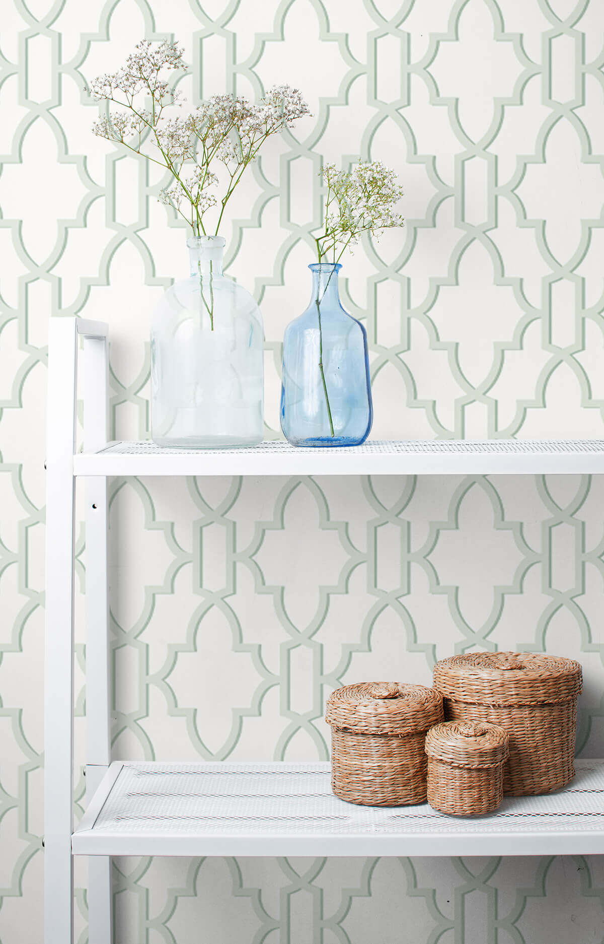 Lillian August Coastal Lattice Peel & Stick Wallpaper Sample - Seaglass