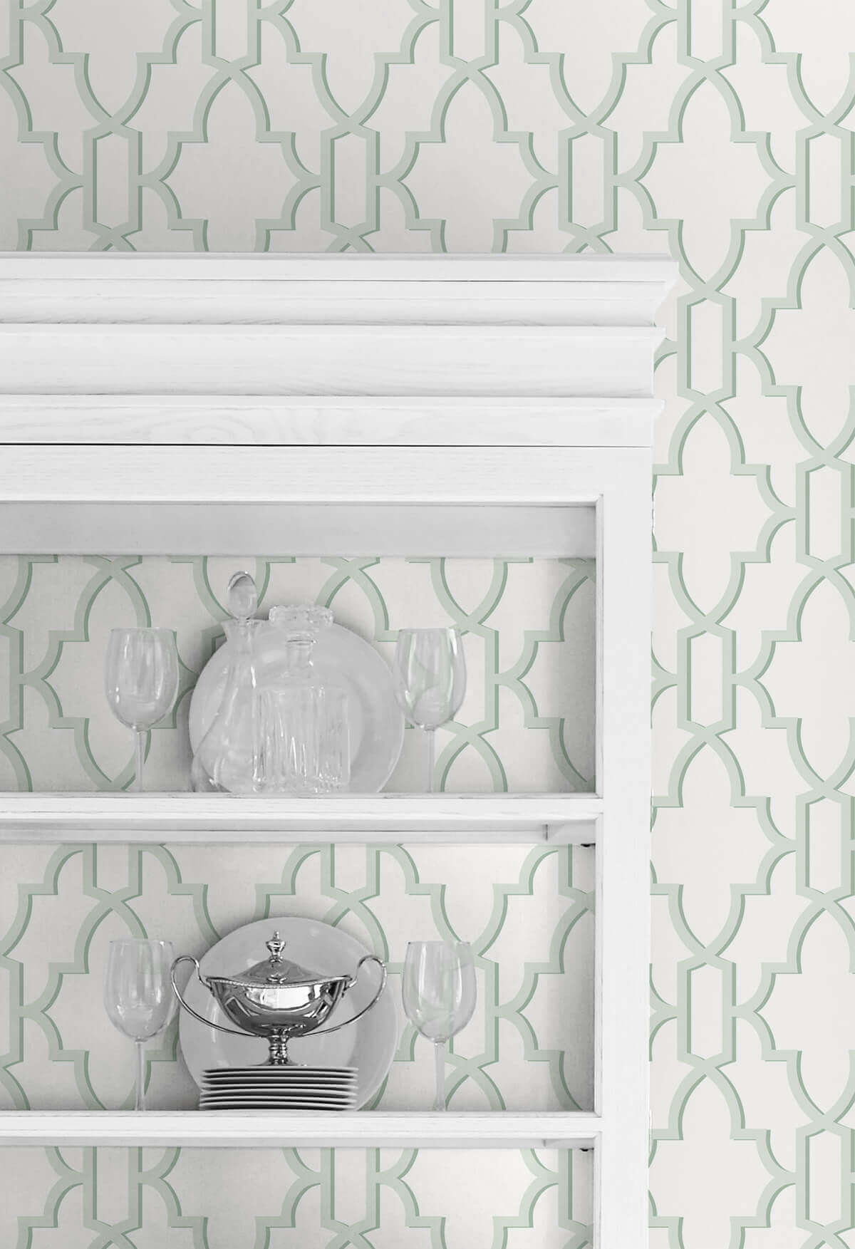 Lillian August Coastal Lattice Peel & Stick Wallpaper - Seaglass