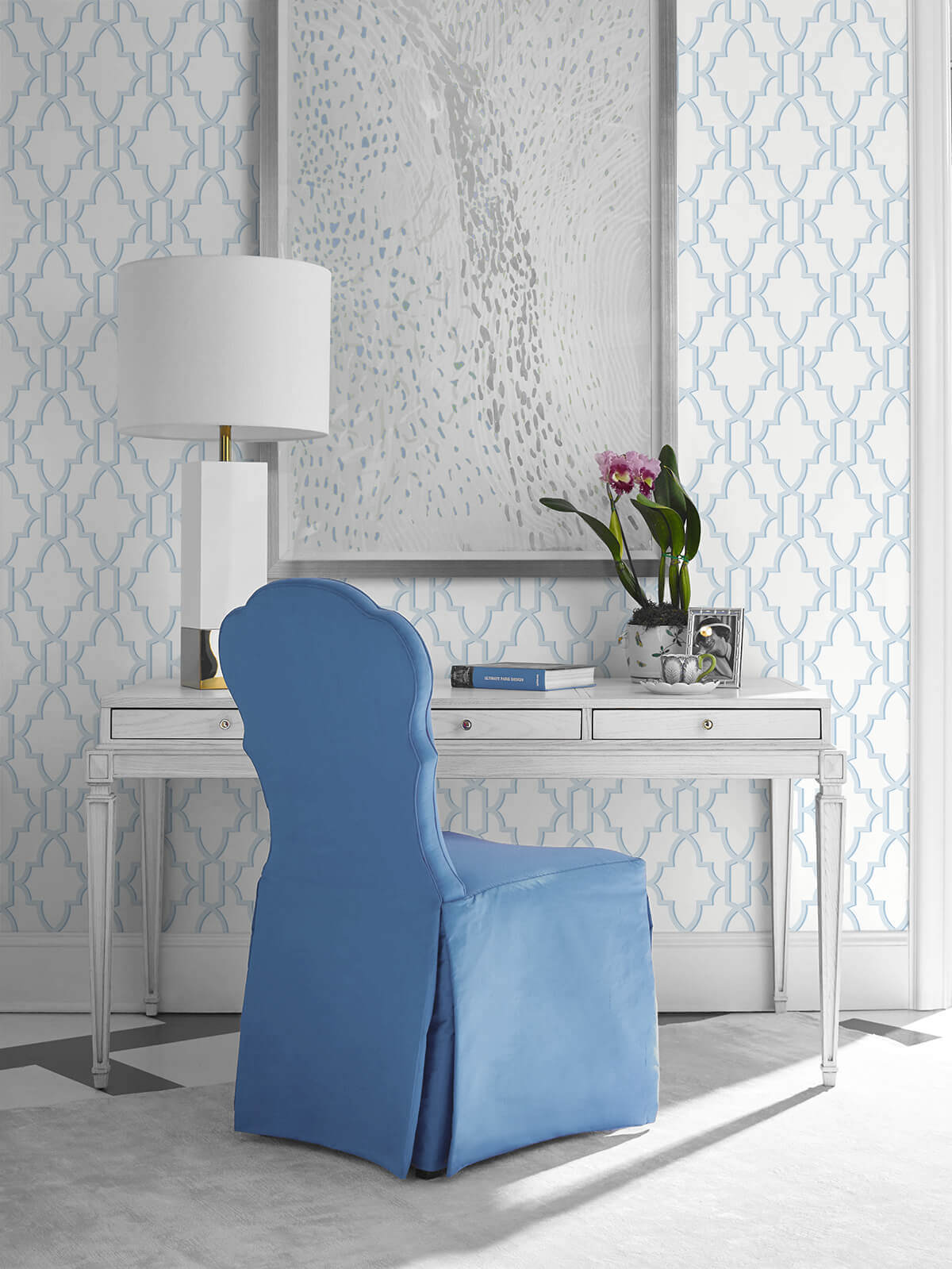 Lillian August Coastal Lattice Peel & Stick Wallpaper - Hampton Blue