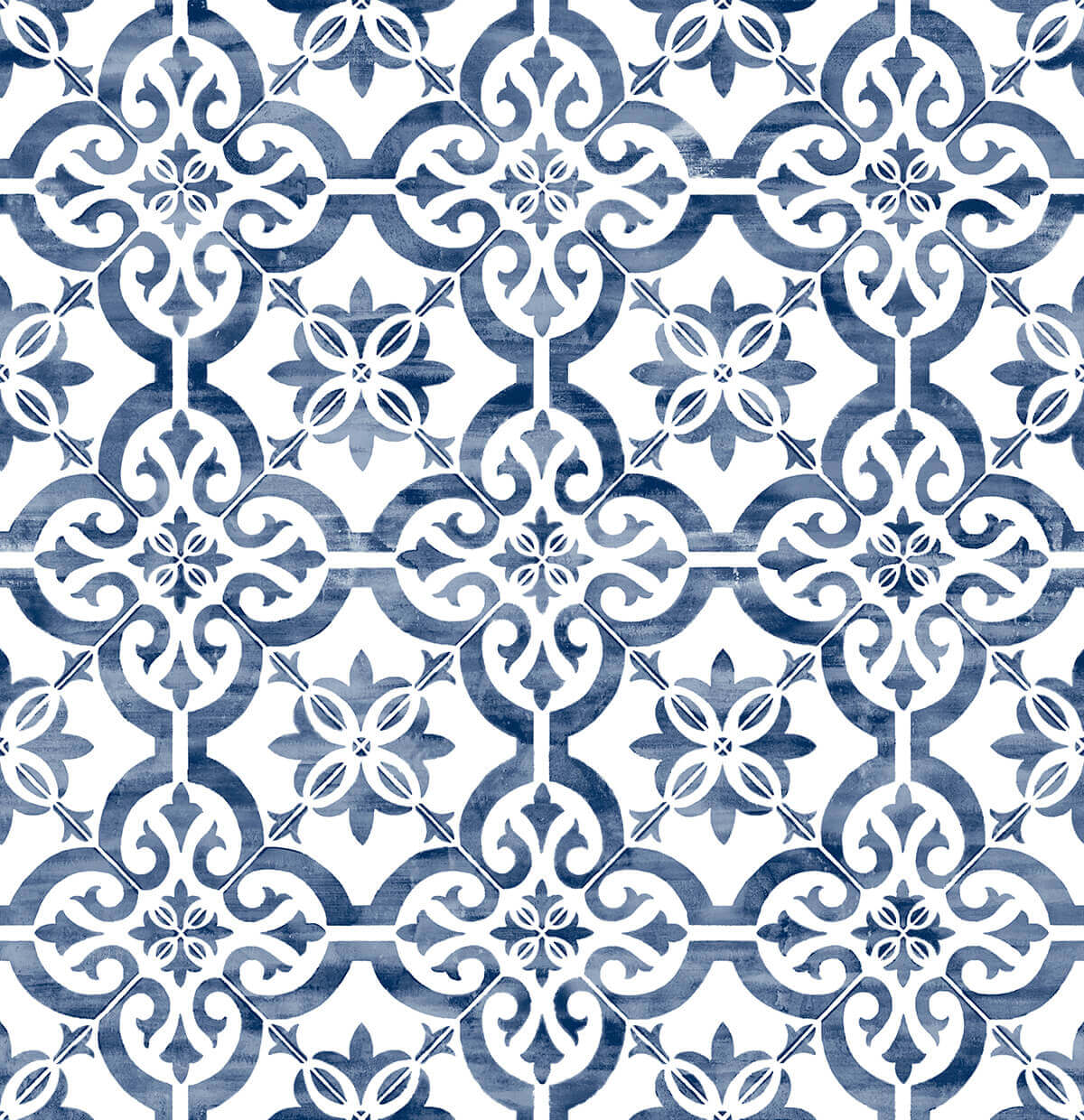 Lillian August Porto Tile Peel & Stick Wallpaper Sample - Riviera Blue