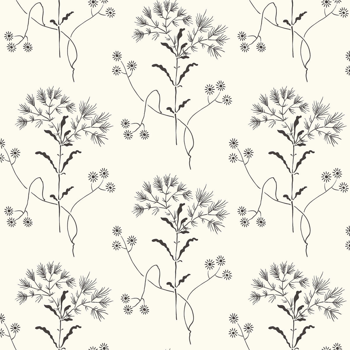 ME1515 Magnolia Home Wildflower Wallpaper York Black on White