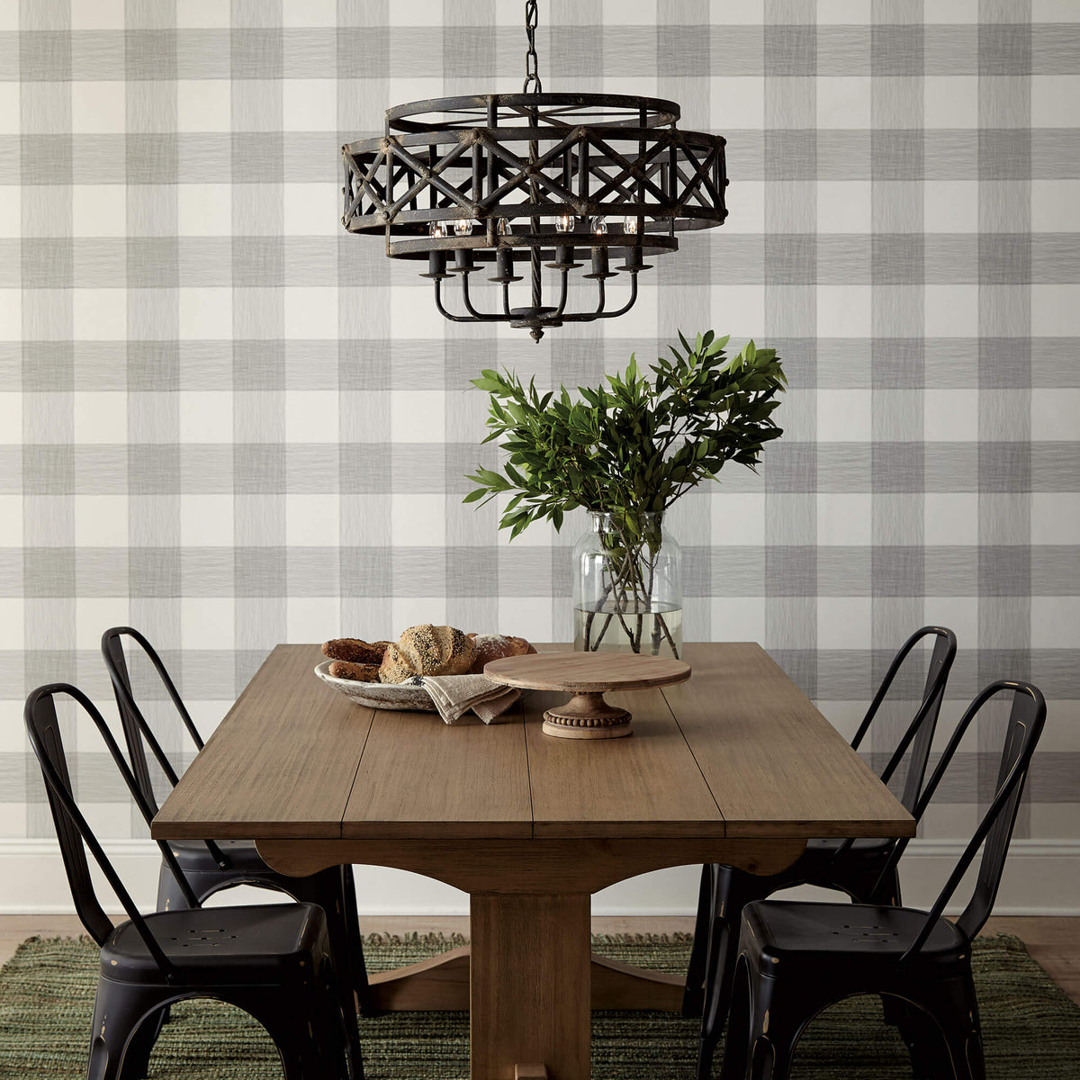 ME1520 Magnolia Home Common Thread Kitchen Wallpaper Black on White