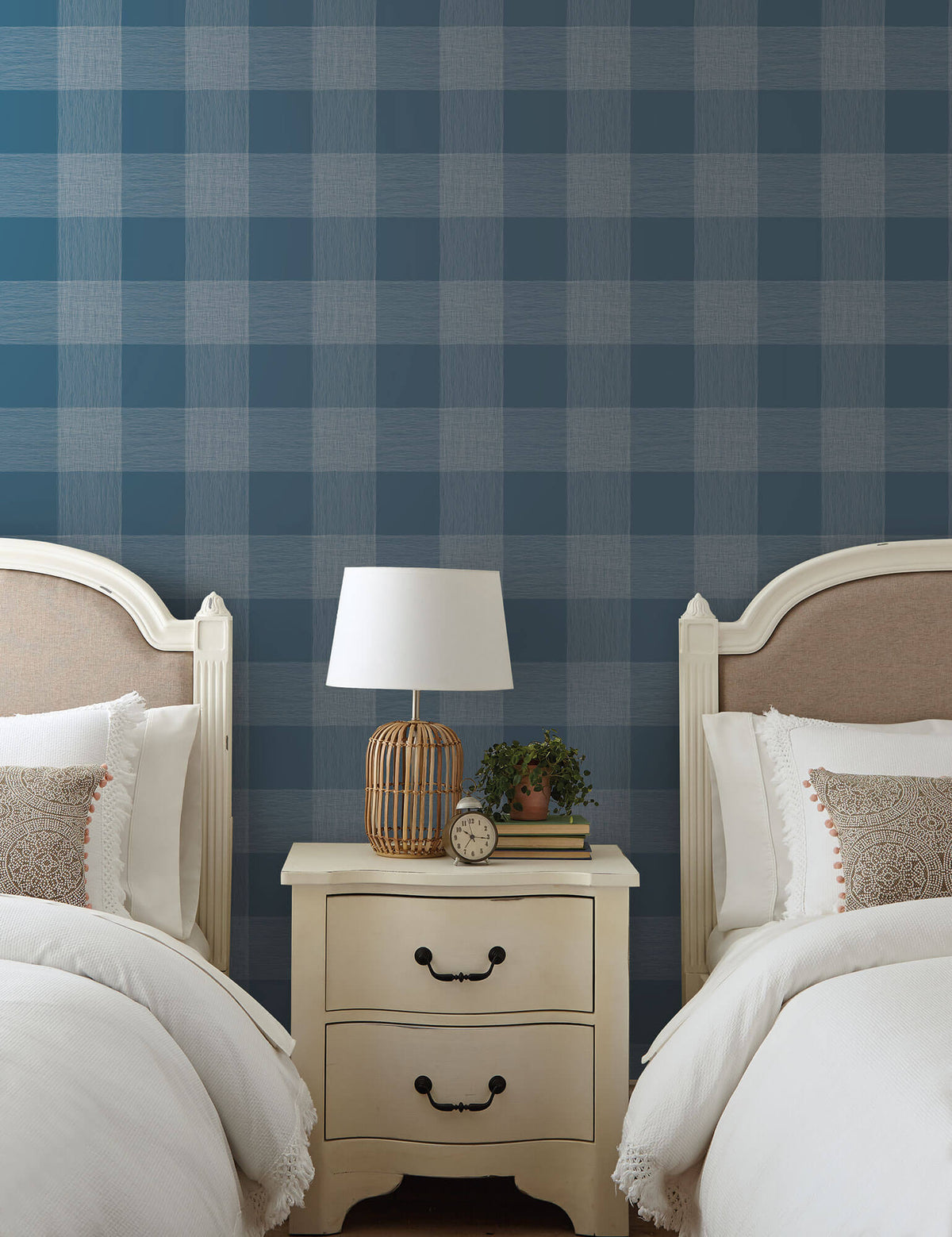 ME1522 Magnolia Home Common Thread Bedroom Wallpaper Navy White