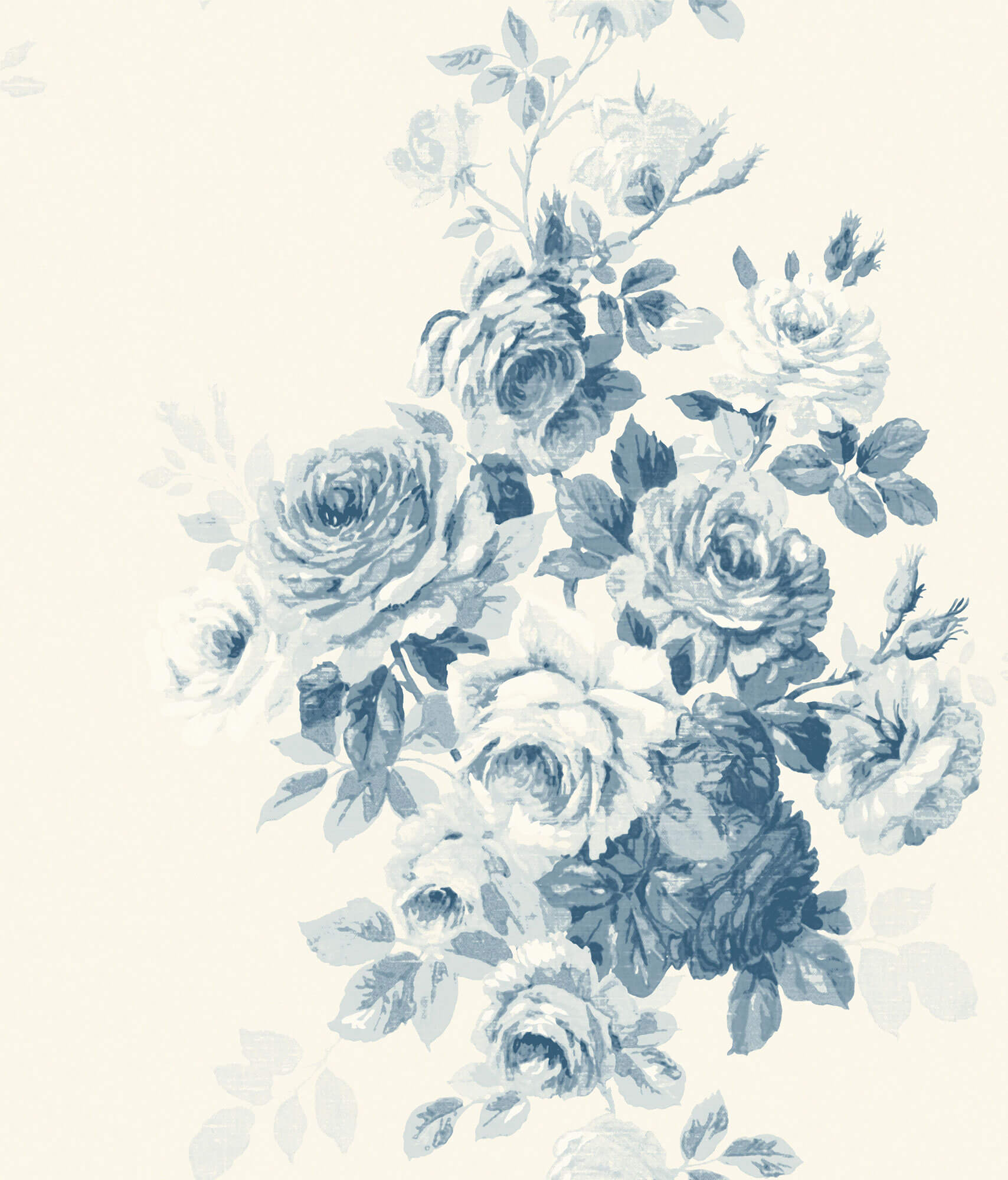 vintage floral wallpaper blue
