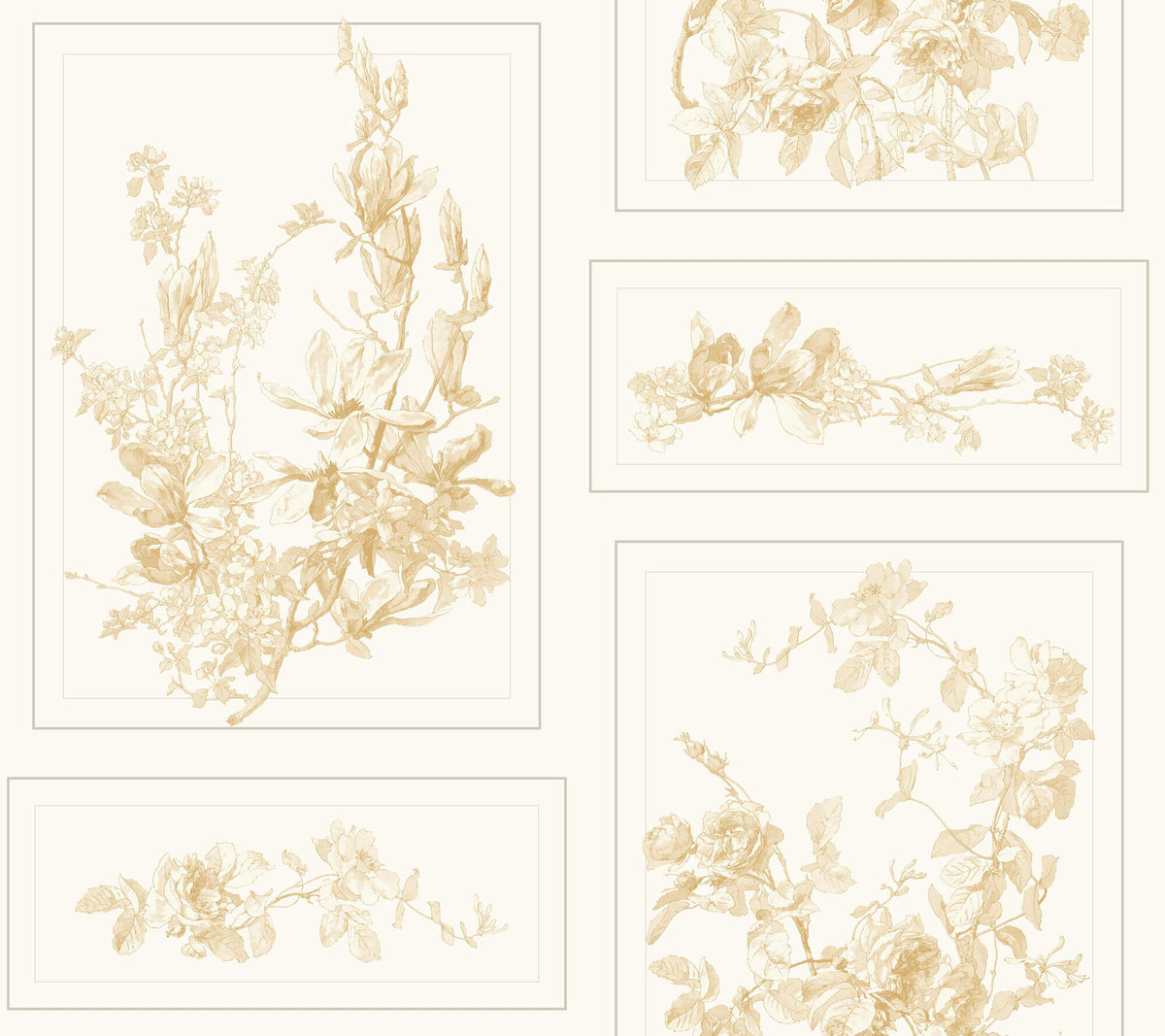 MH1546 Magnolia Home The Magnolia Wallpaper Brown White