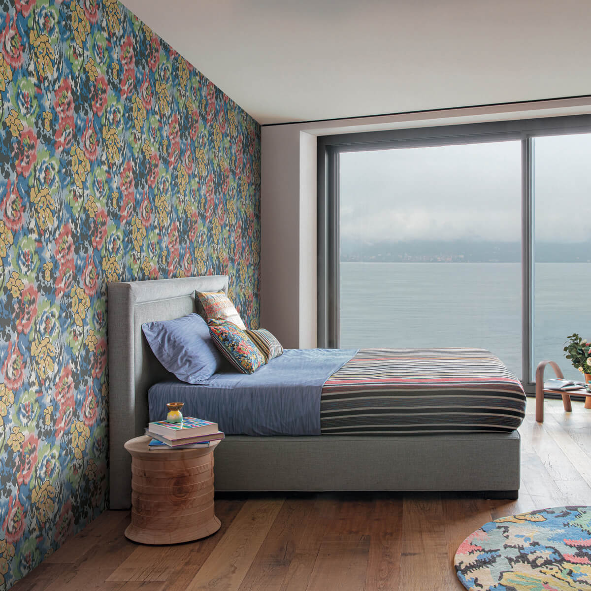 Missoni Home Flower Pot Wallpaper - Blue