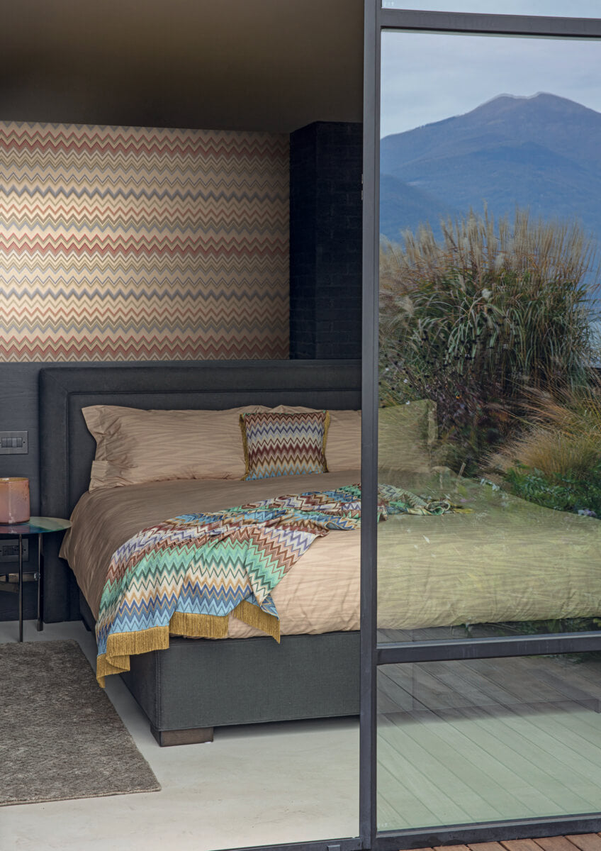 Missoni Home Happy Zig Zag Wallpaper - Orange & Blue