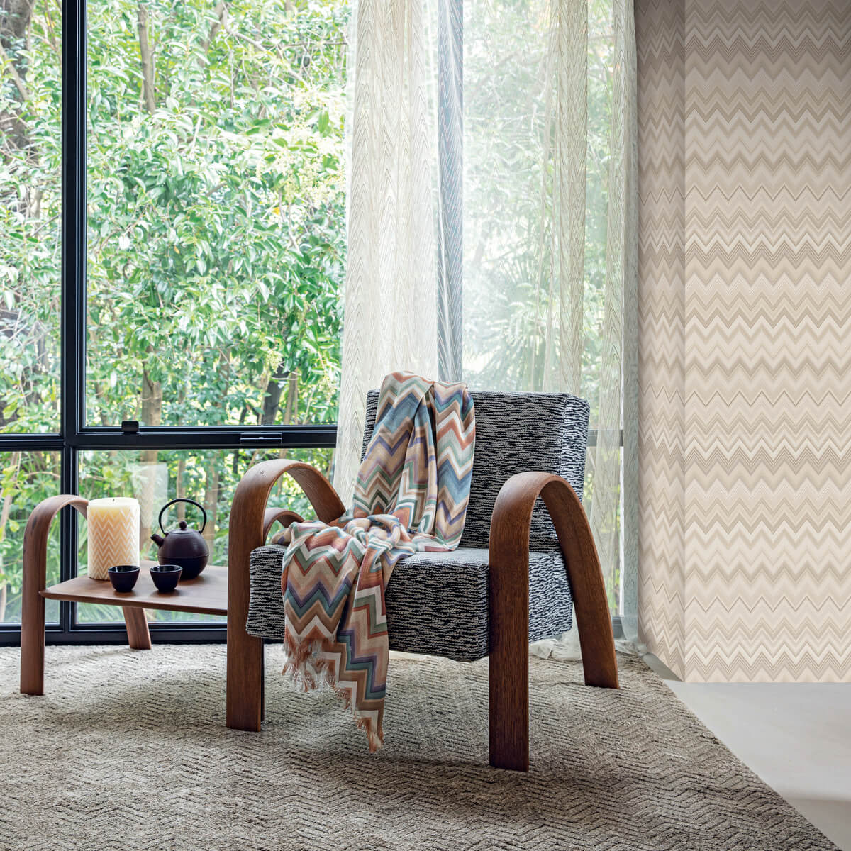 Missoni Home Happy Zig Zag Wallpaper Sample - Neutral
