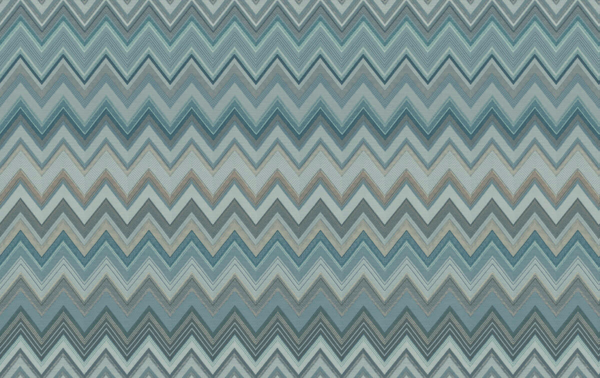 Missoni Home Happy Zig Zag Wallpaper Sample - Blue