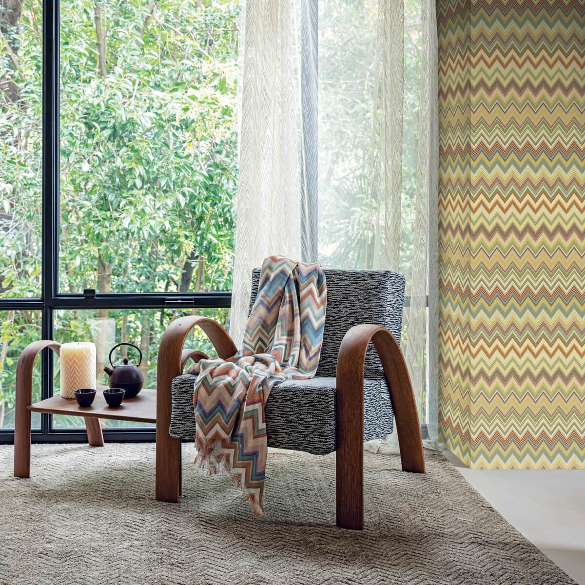 Missoni Home Happy Zig Zag Wallpaper - Gold