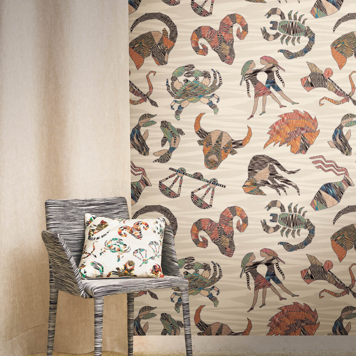 Missoni Home Constellations Wallpaper - Grey