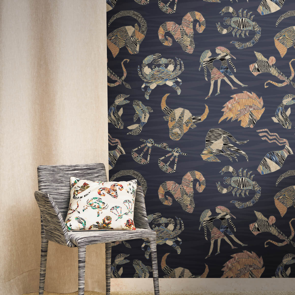 Missoni Home Constellations Wallpaper - Blue