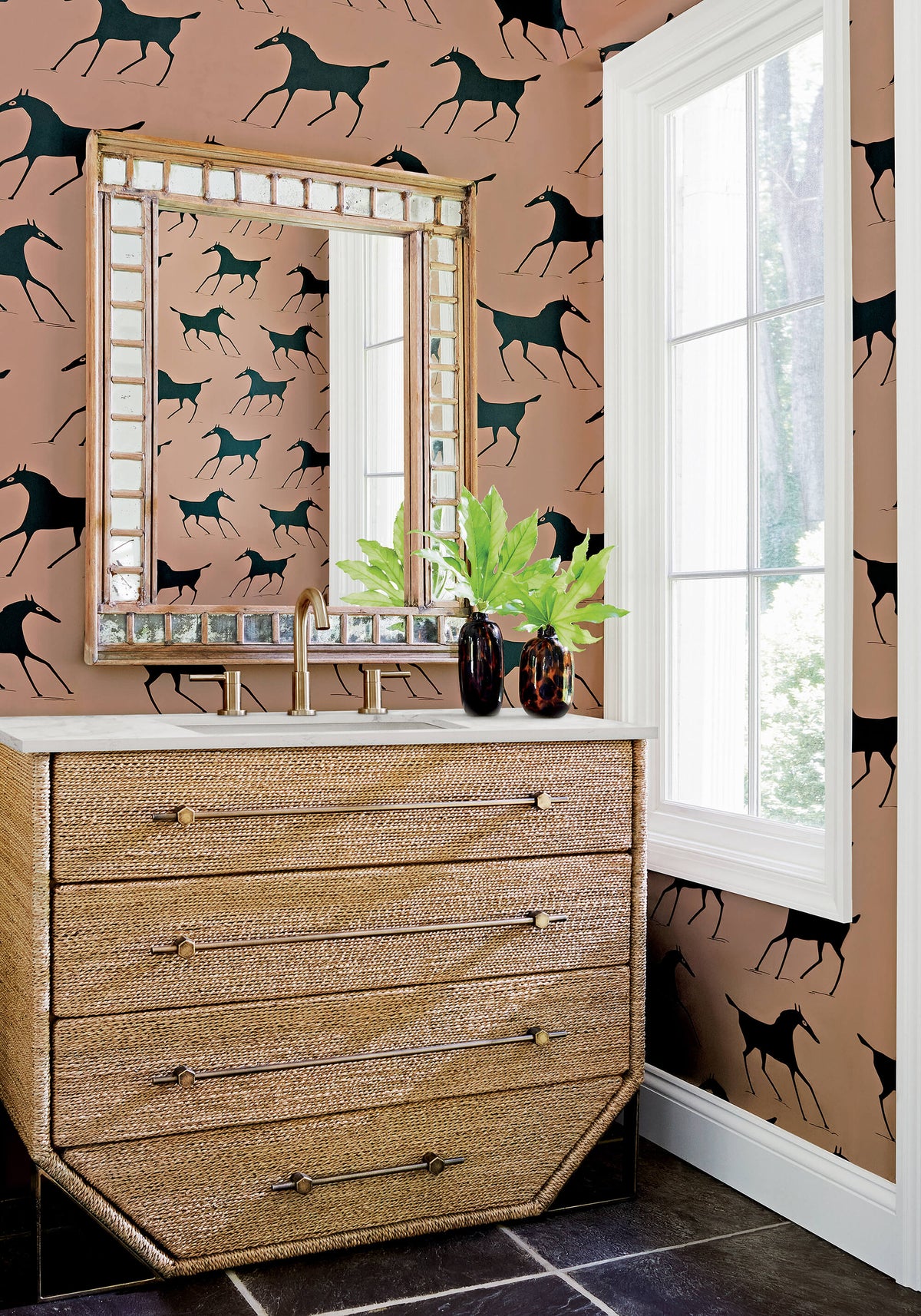 Thibaut Mesa Marlborough Downs Wallpaper - Clay