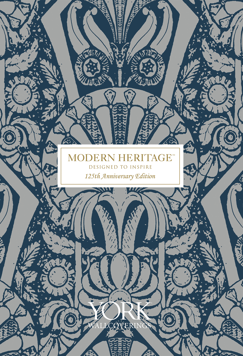York Modern Heritage Yarrow Nouveau Wallpaper - Charcoal & Gold