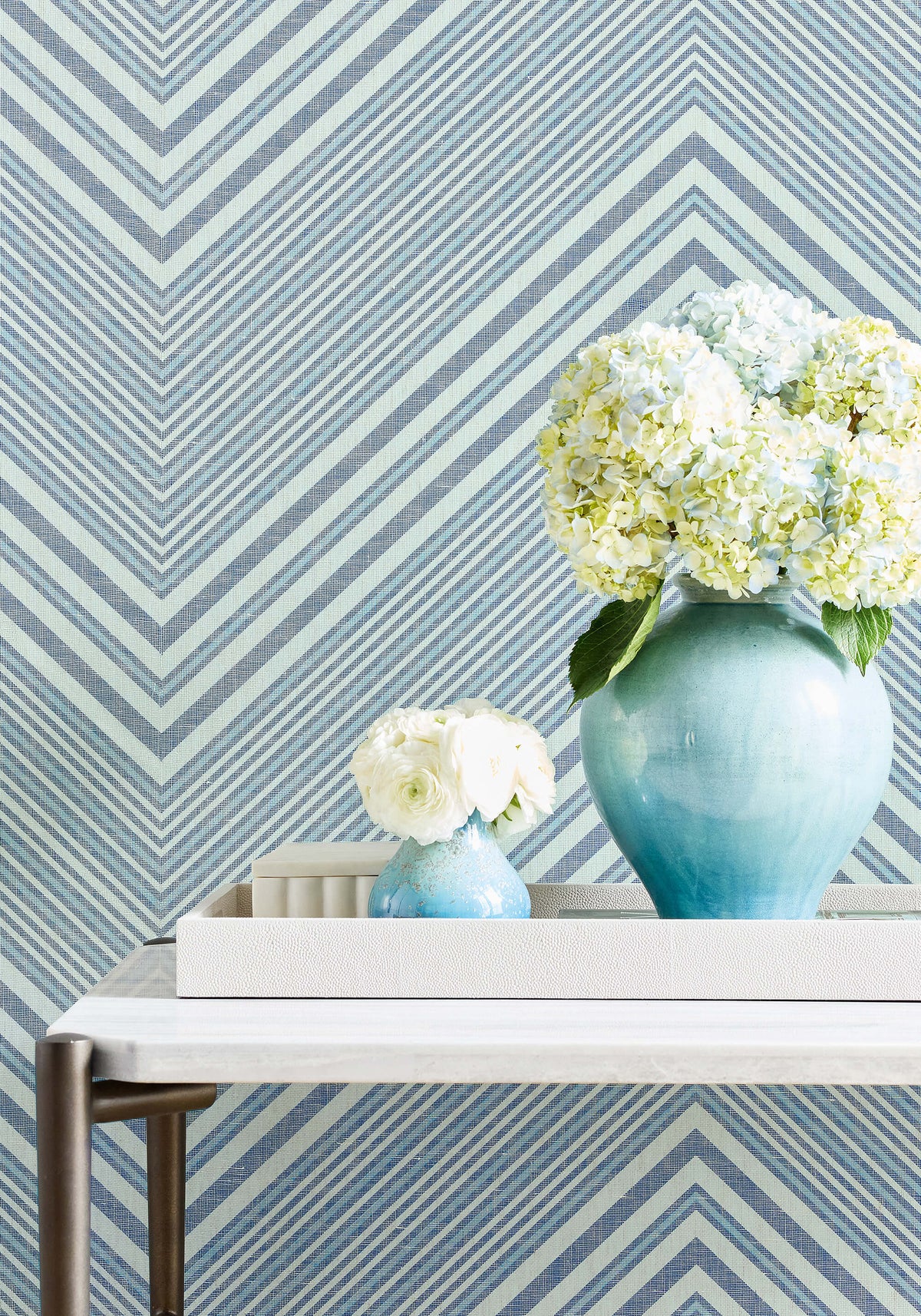Thibaut Modern Resource 3 Elevation Wallpaper - Navy & Aqua