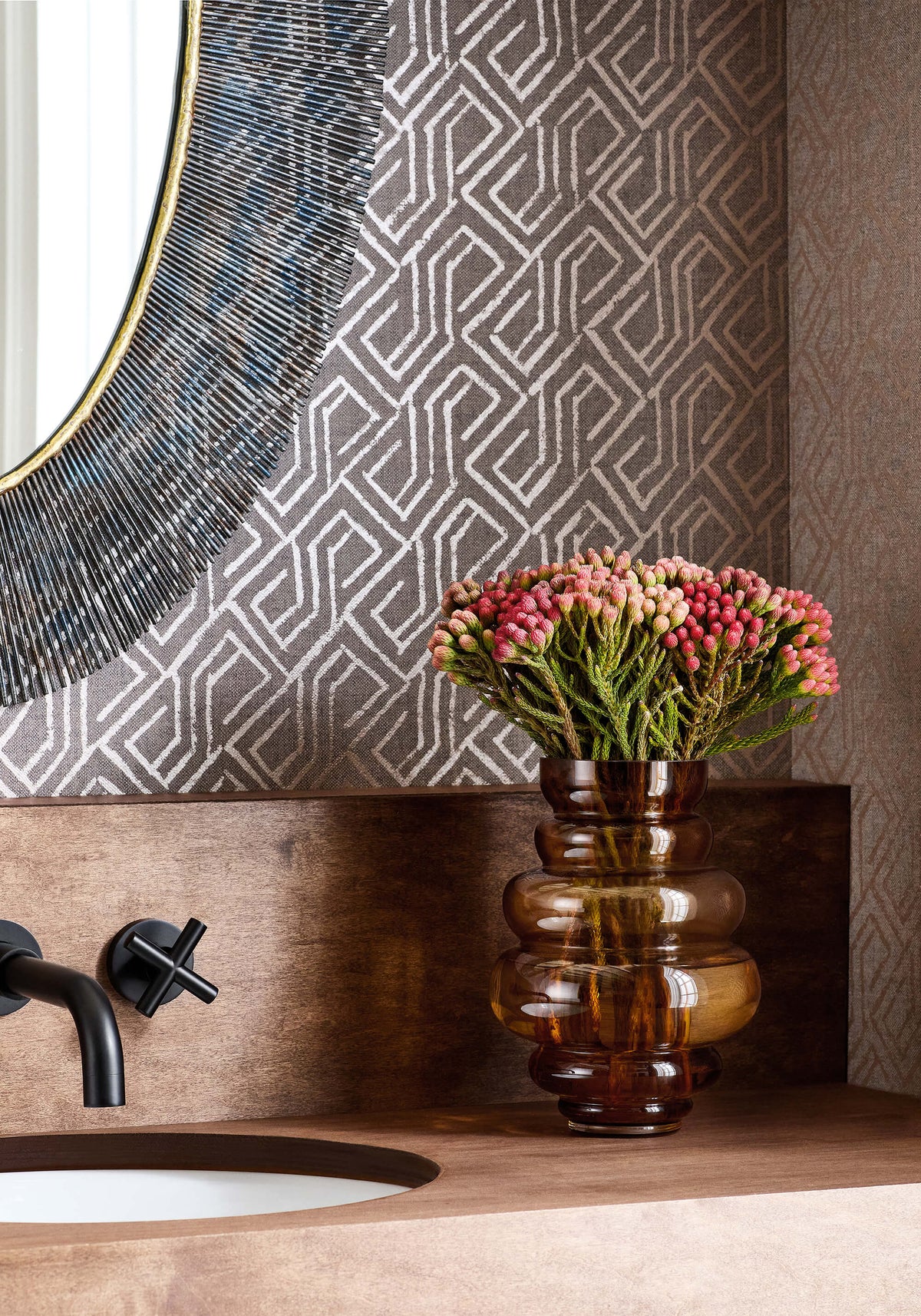 Thibaut Modern Resource 3 Tortona Wallpaper - Taupe