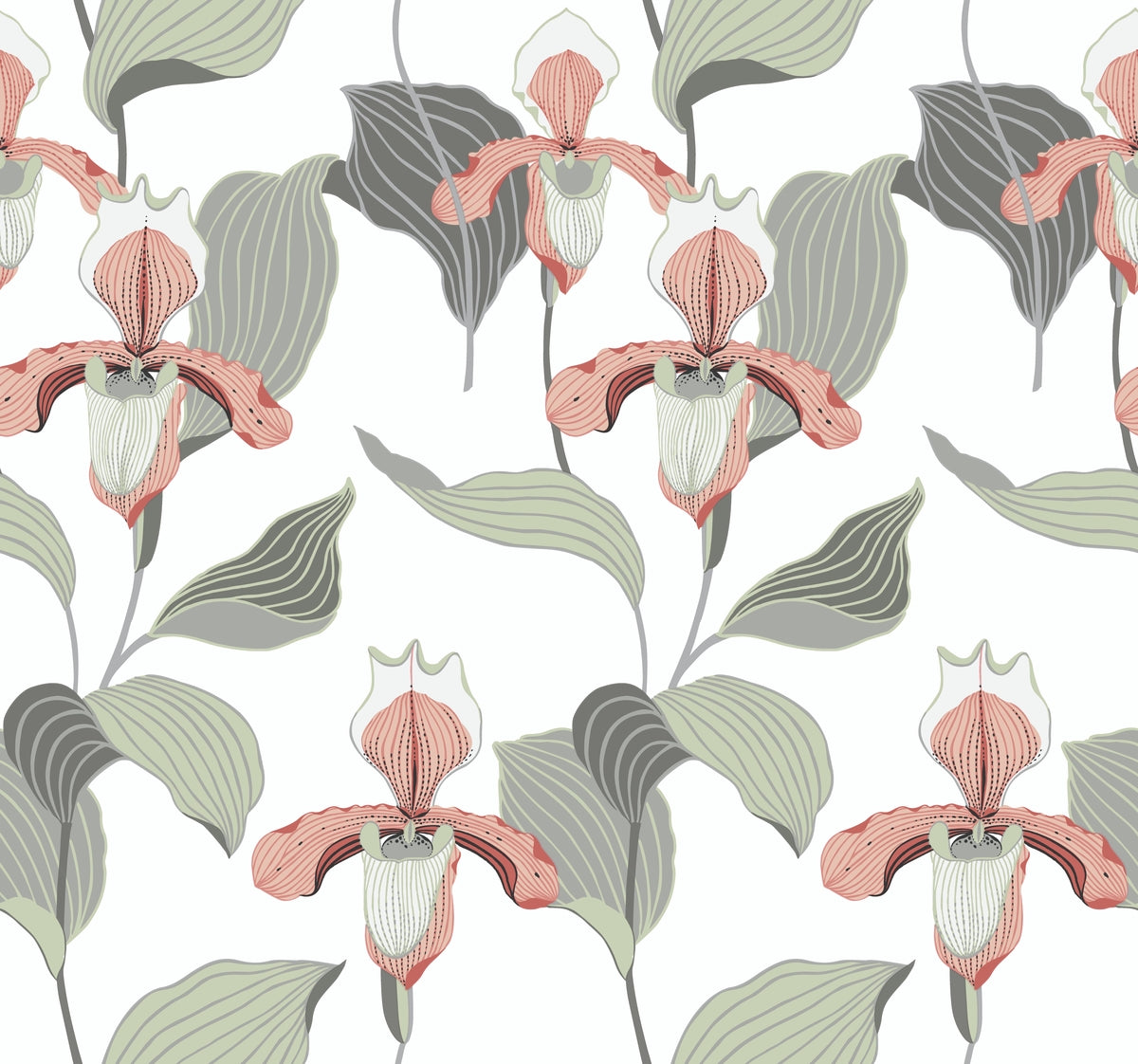York Modern Heritage Lady Slipper Wallpaper - SAMPLE