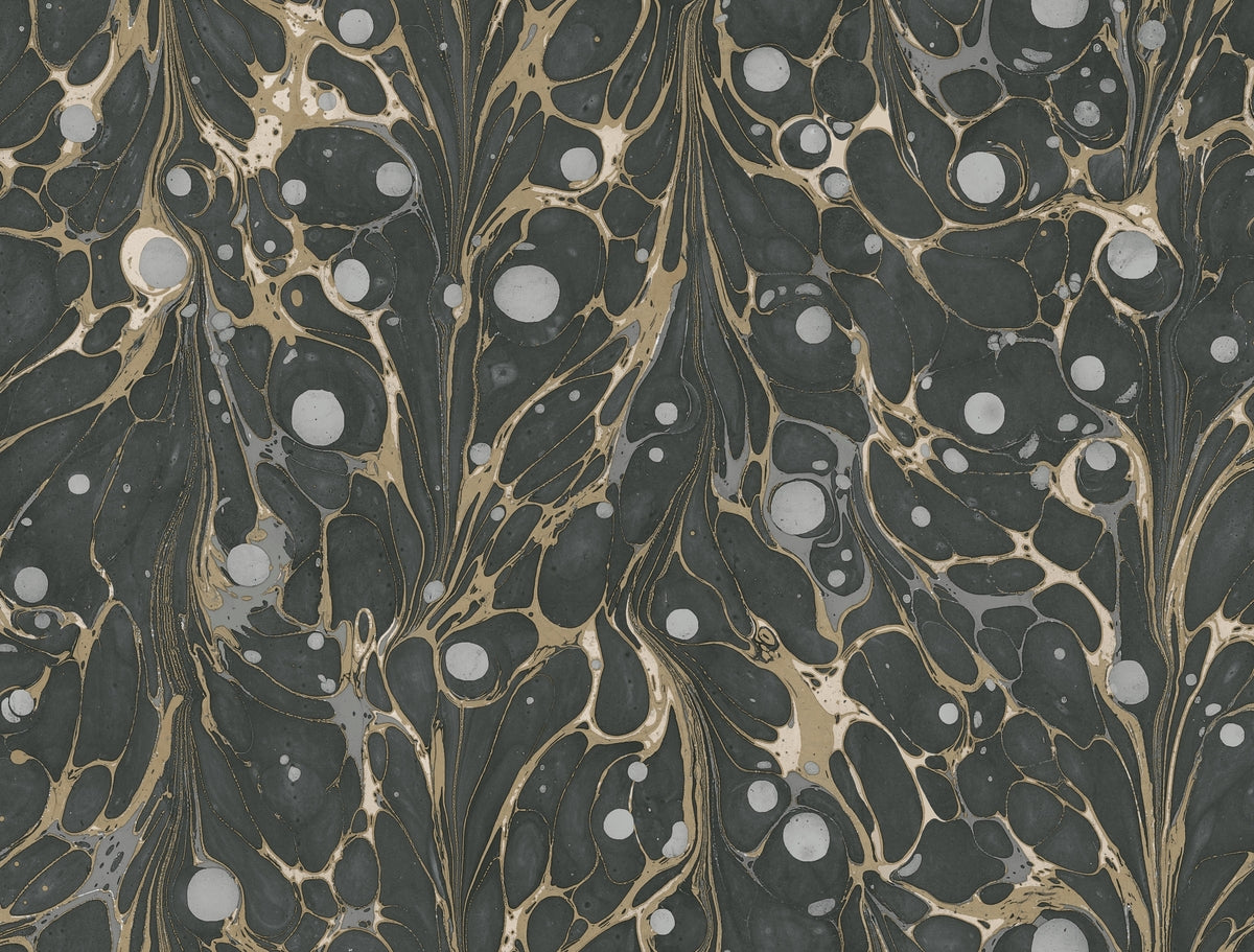 York Modern Heritage Marbled Endpaper Wallpaper - Black