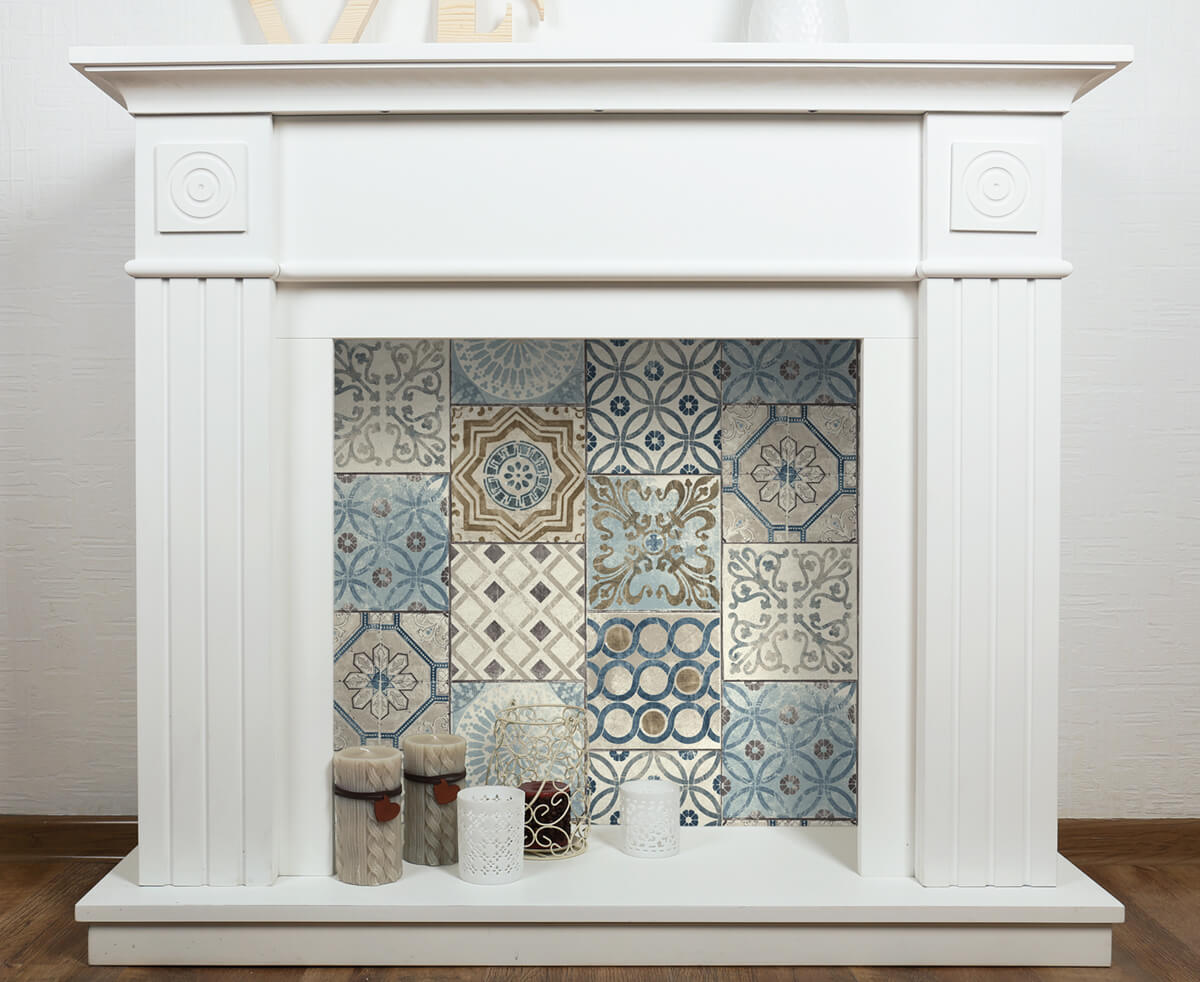 NextWall Moroccan Tile Peel & Stick Wallpaper - Blue & Brown