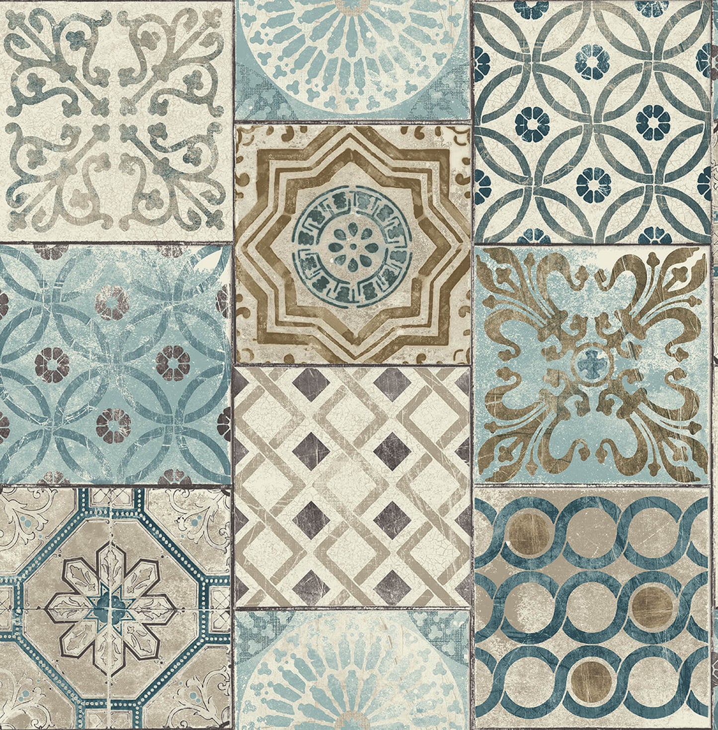 NextWall Colorful Moroccan Tile Peel & Stick Wallpaper - SAMPLE