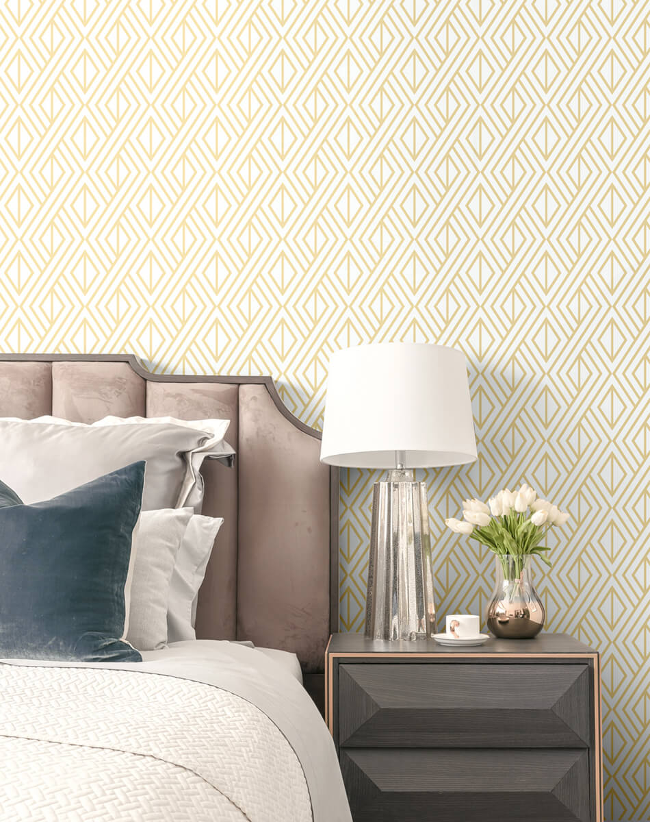 NextWall Diamond Geometric Peel & Stick Wallpaper - Gold