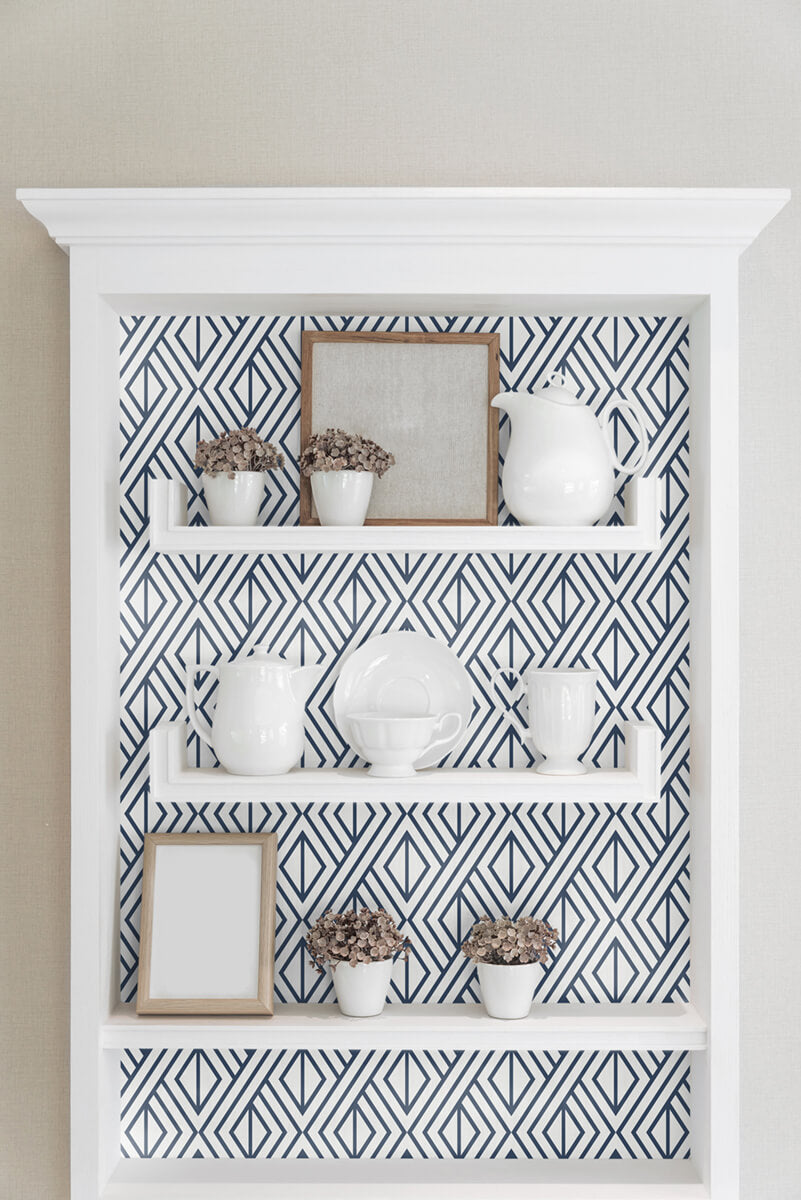 NextWall Diamond Geometric Peel & Stick Wallpaper - Blue