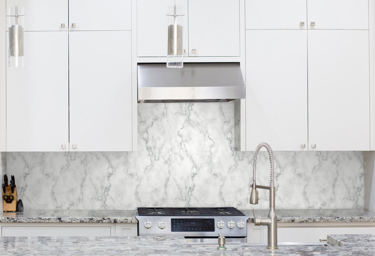NextWall Faux Marble Peel & Stick Wallpaper Sample - Silver