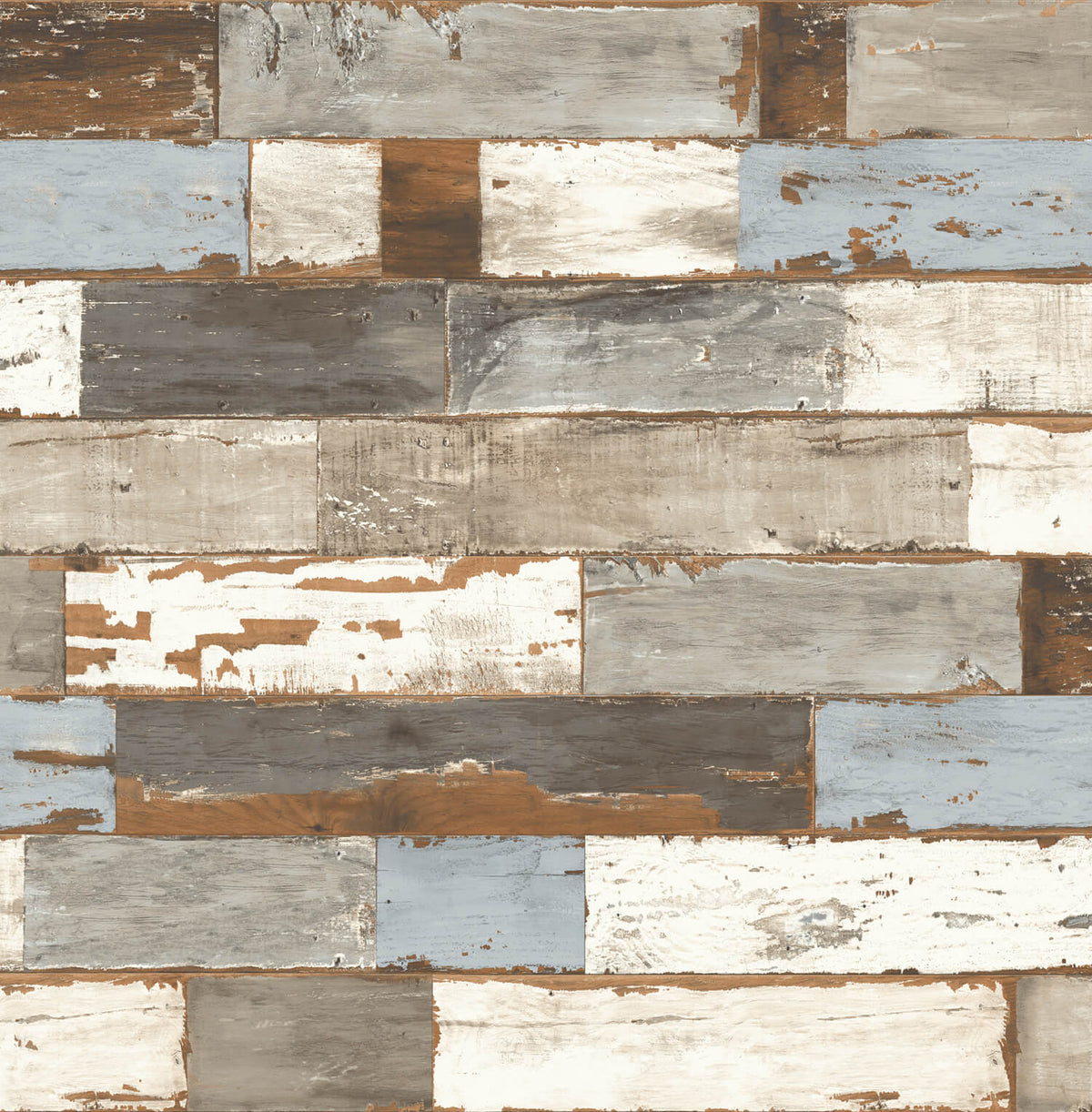 NextWall Farmhouse Shiplap Peel & Stick Wallpaper - Brown & Blue