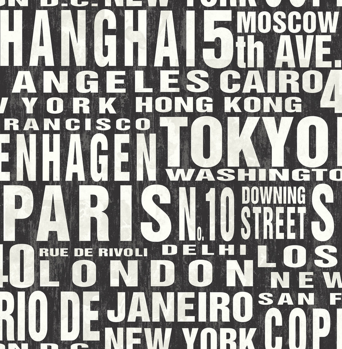 NextWall Around the World Peel & Stick Wallpaper - Black & White